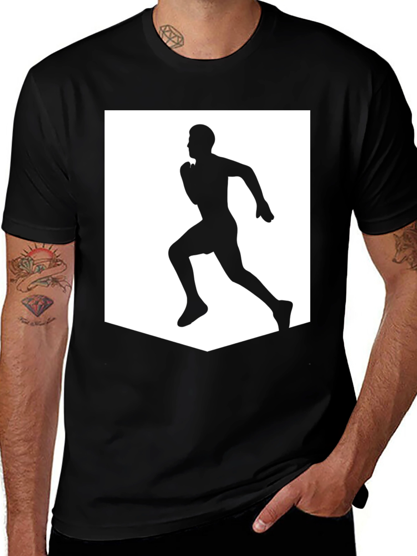 Variant 18 of Men's Black Running Graphic Tee
