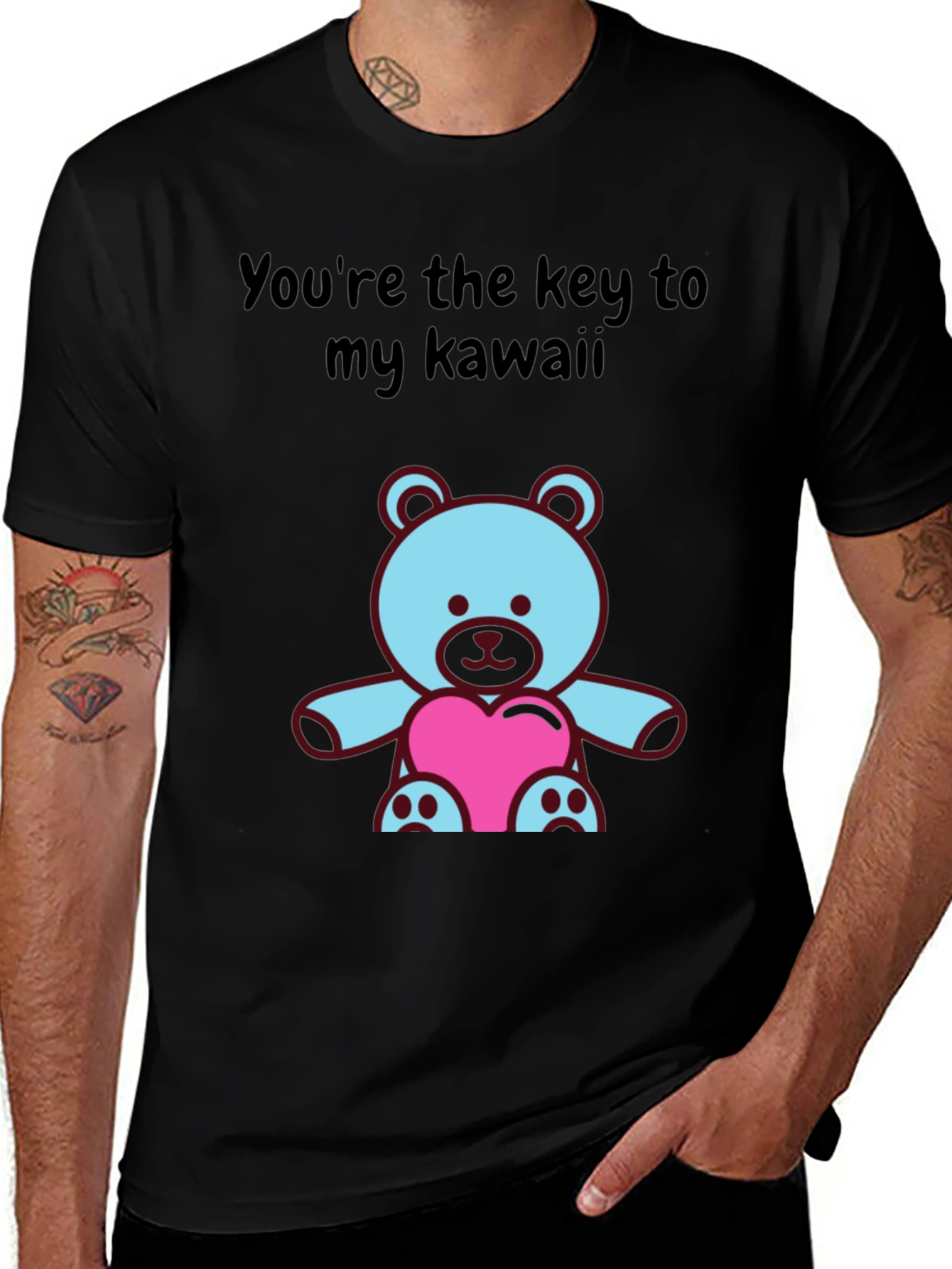 Variant 18 of Kawaii Bear T-Shirt: Key to My Heart Tee