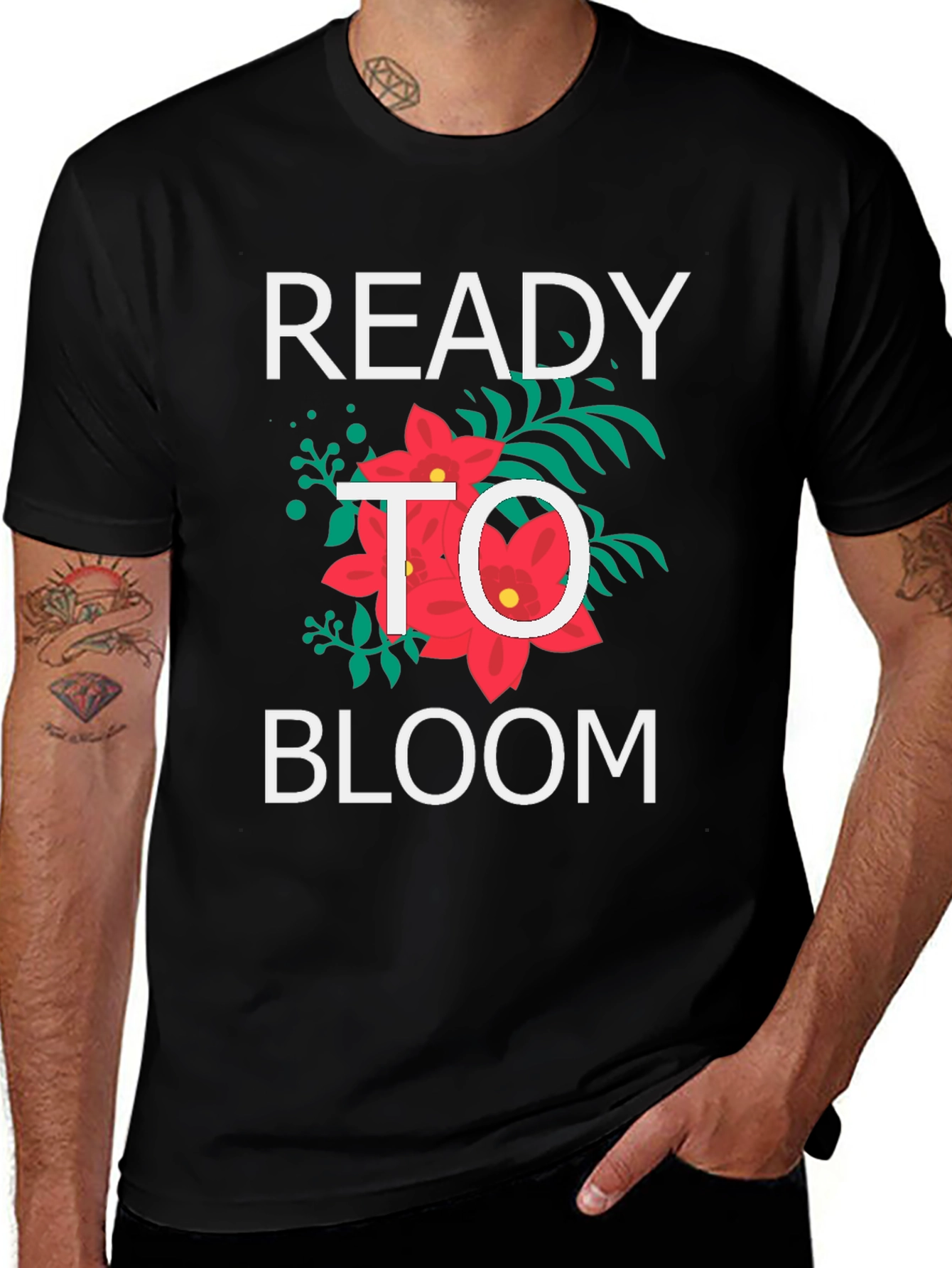 Variant 28 of Ready to Bloom Graphic Tee - Stylish Floral Design