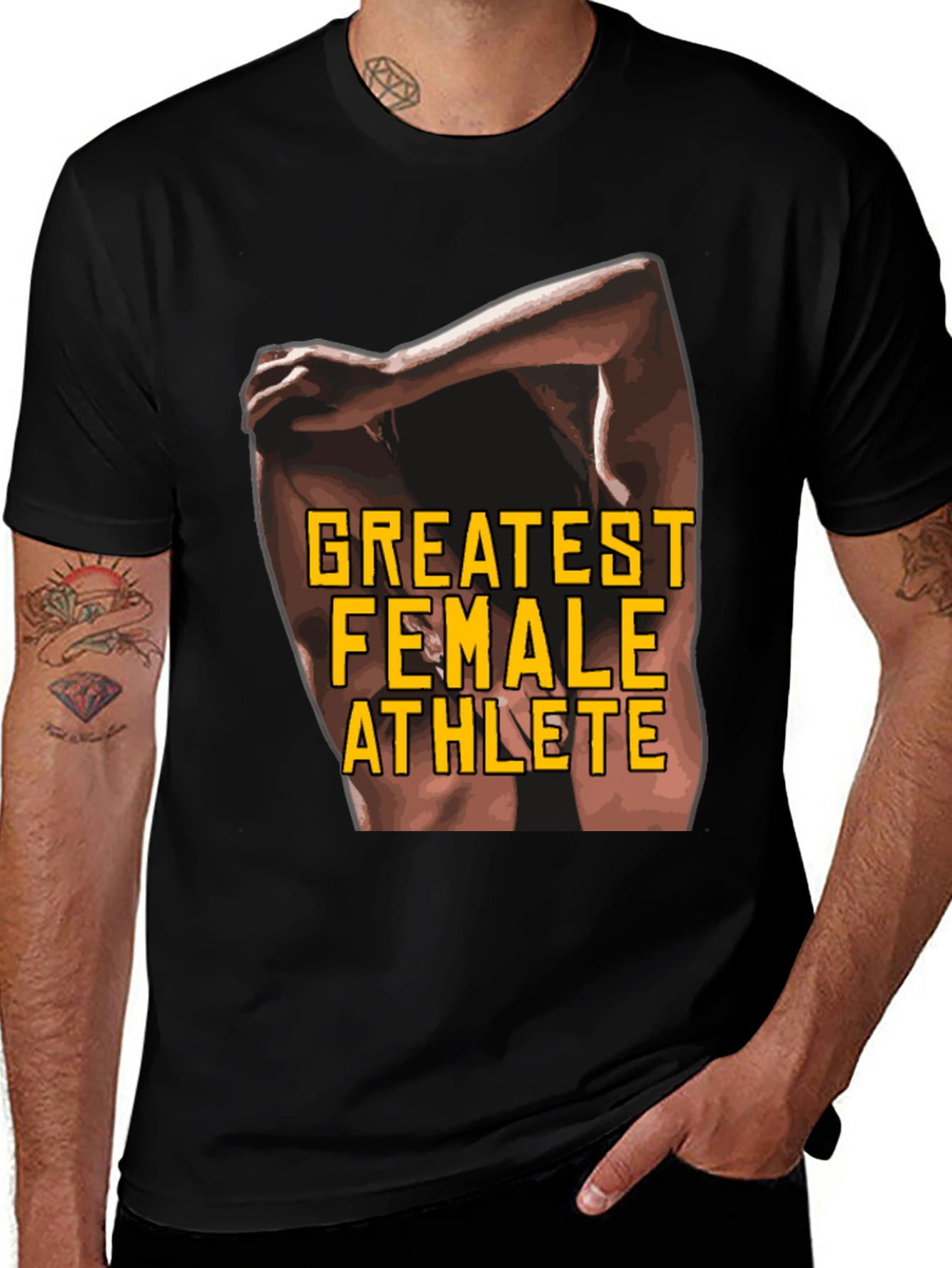 Variant 30 of Greatest Female Athlete T-Shirt - Black Graphic Tee