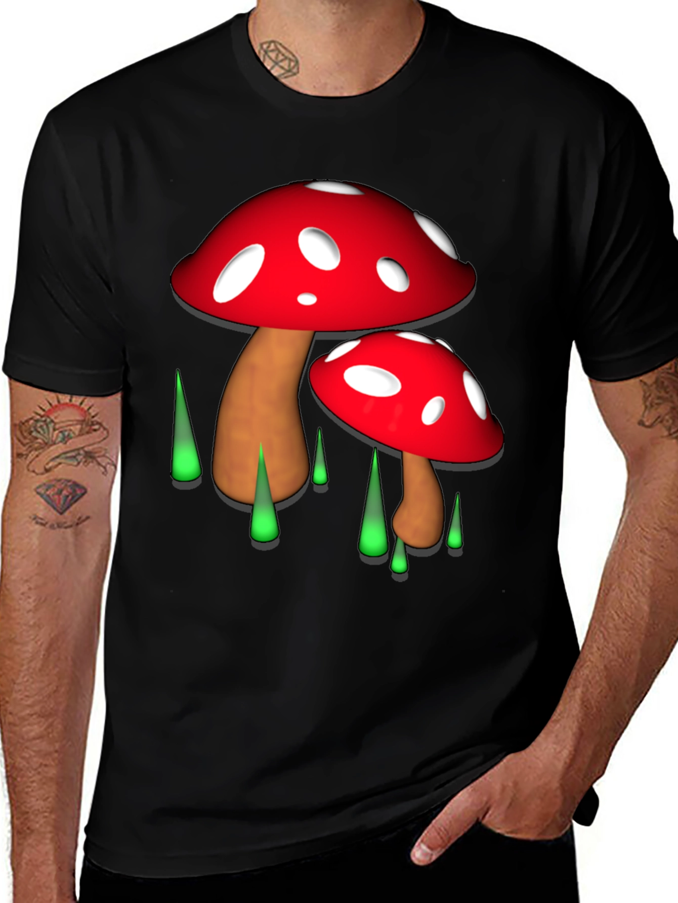 Variant 26 of Funky Mushroom Graphic T-Shirt - Unique Design