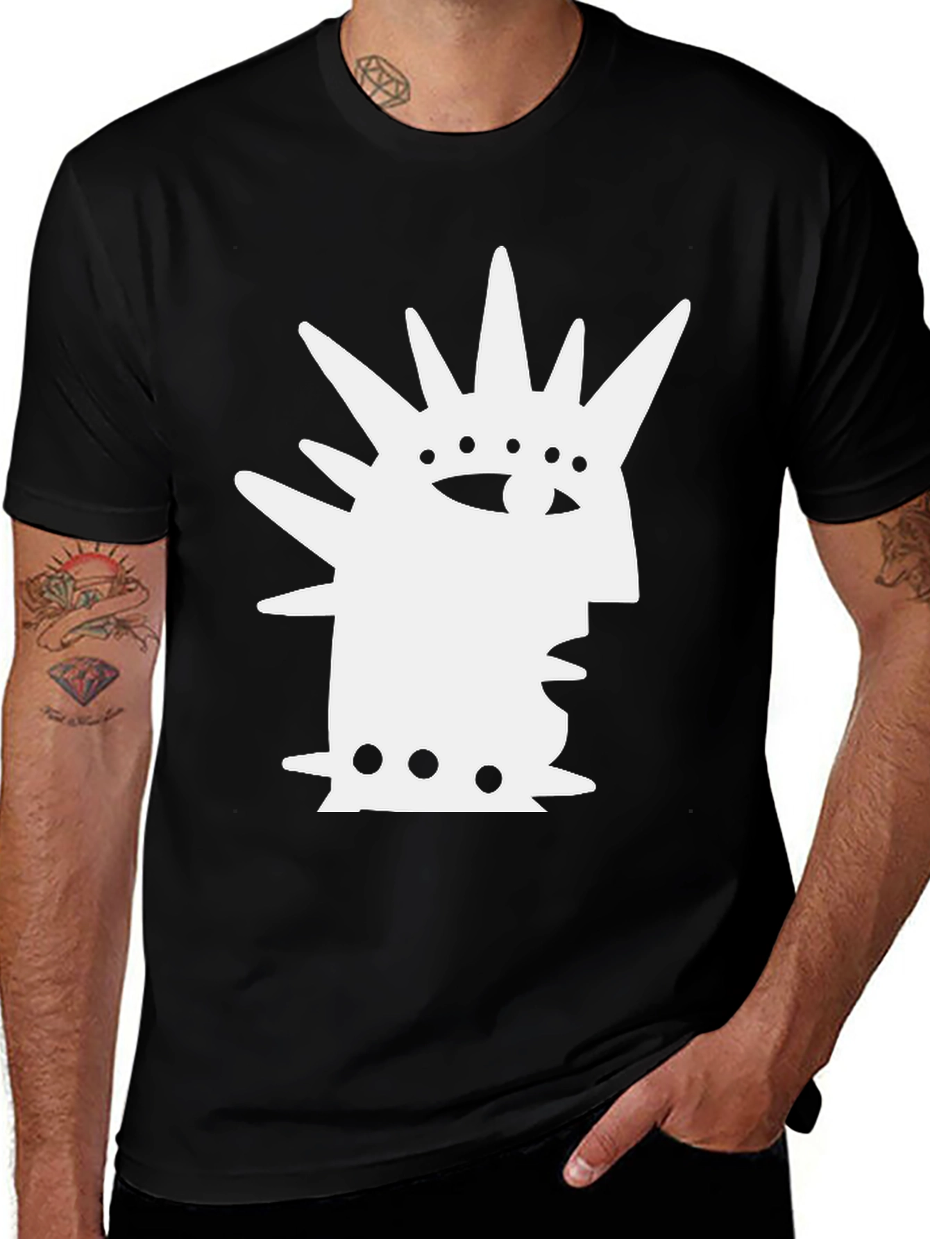 Variant 17 of Abstract Punk Rock Graphic T-Shirt - Black