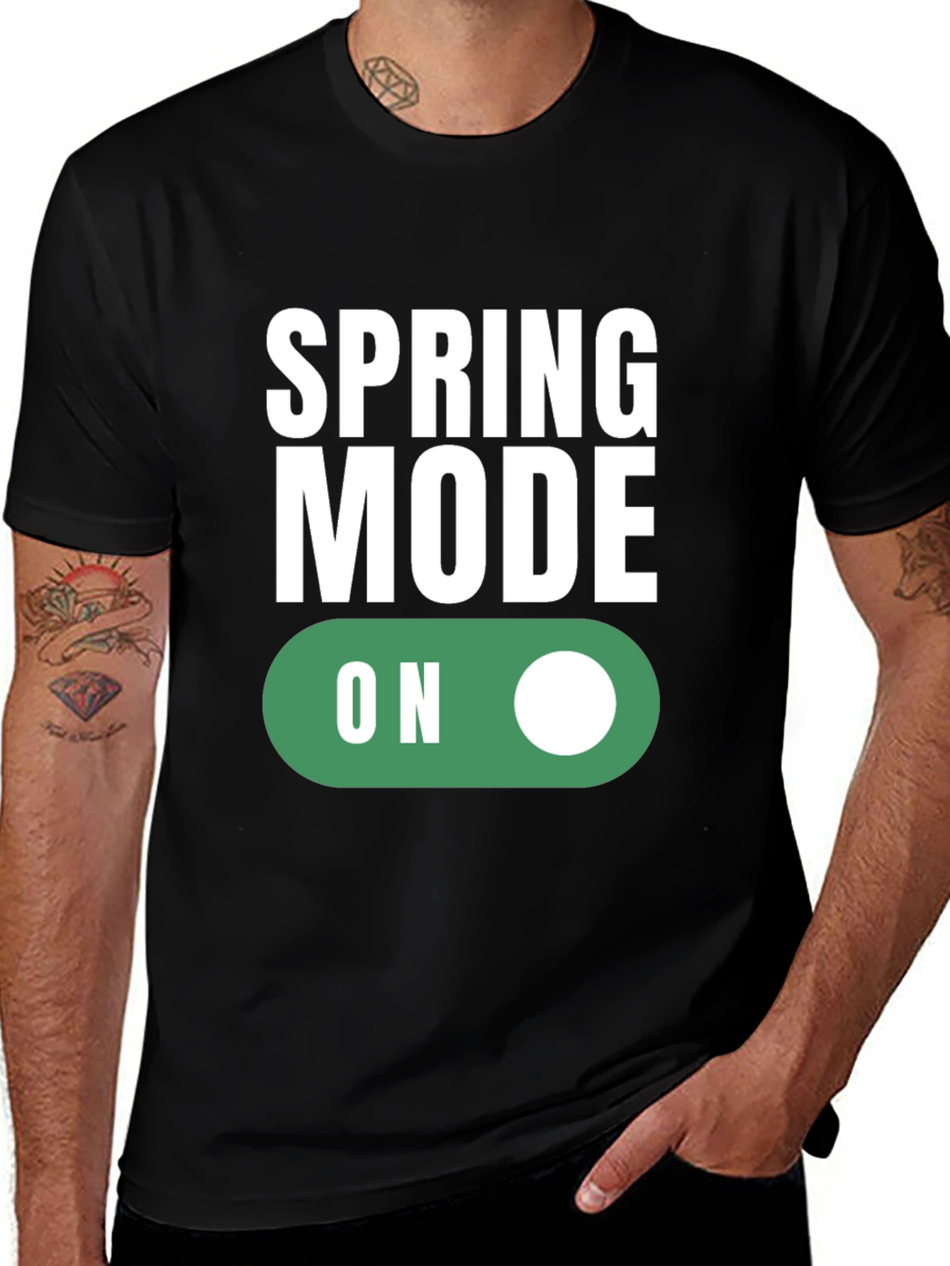 Variant 25 of Spring Mode On Black Graphic Tee