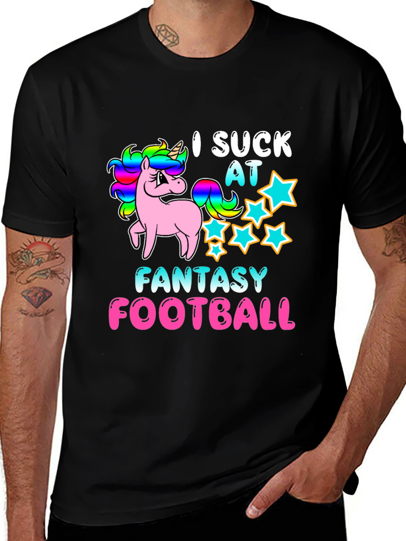 Variant 22 of I Suck At Fantasy Football Unicorn T-Shirt