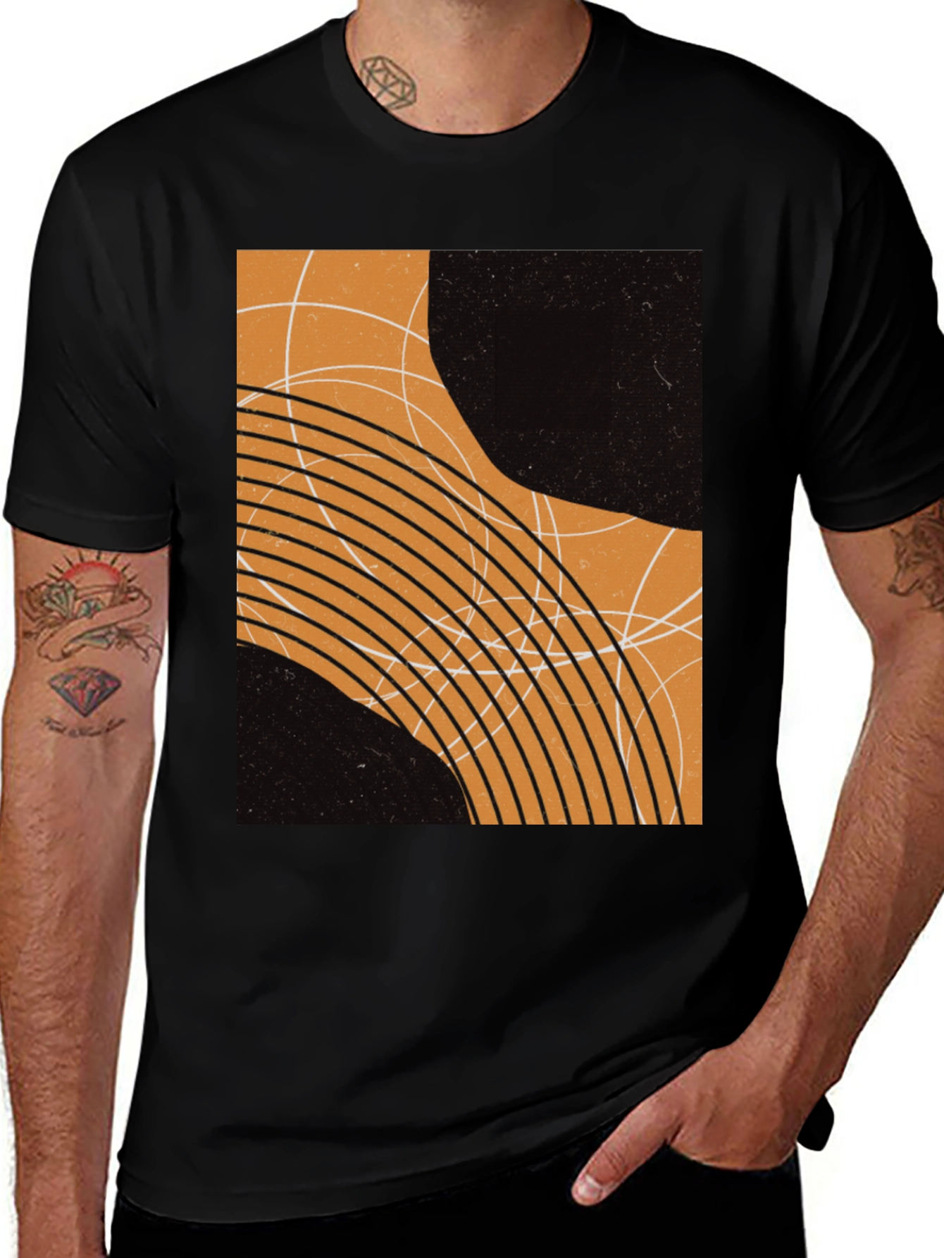 Variant 3 of Abstract Graphic Print Black T-Shirt