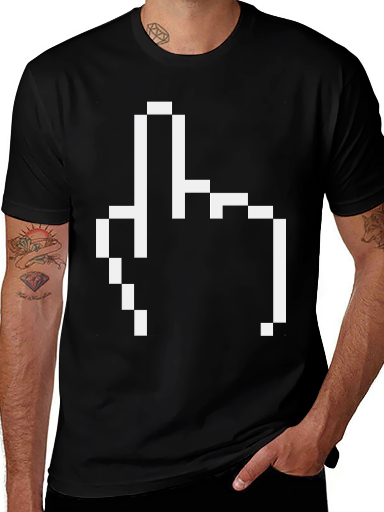 Variant 19 of Pixel Finger T-Shirt - Retro Style Funny Graphic Tee