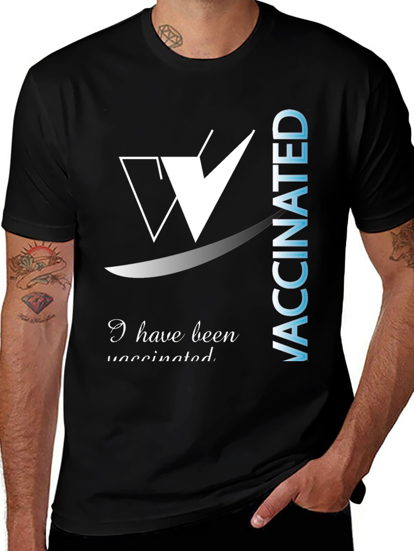 Variant 15 of I Have Been Vaccinated Black T-Shirt