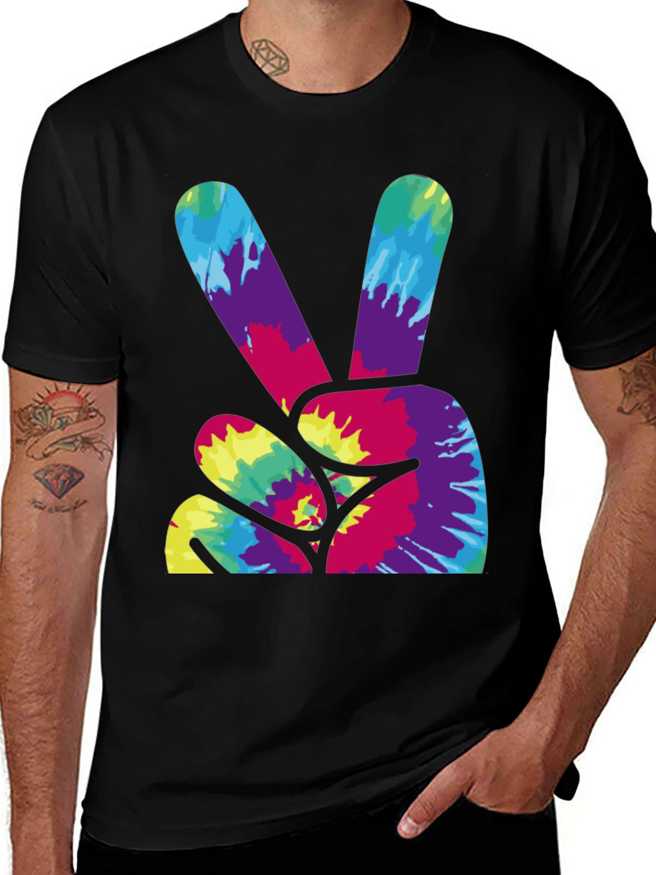 Variant 18 of Peace Sign Tie Dye Graphic T-Shirt
