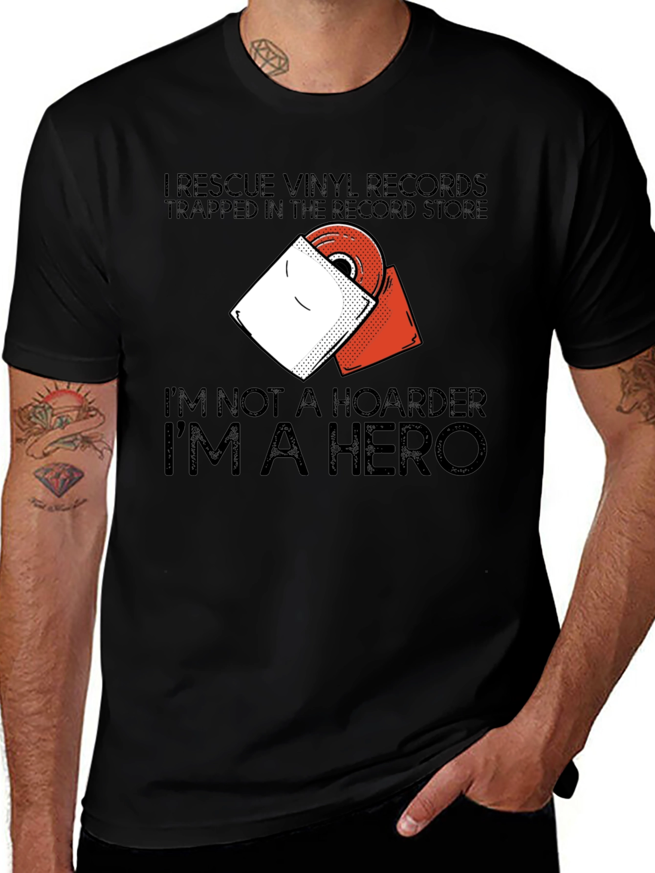 Vinyl Record Rescue T-Shirt: I'm A Hero