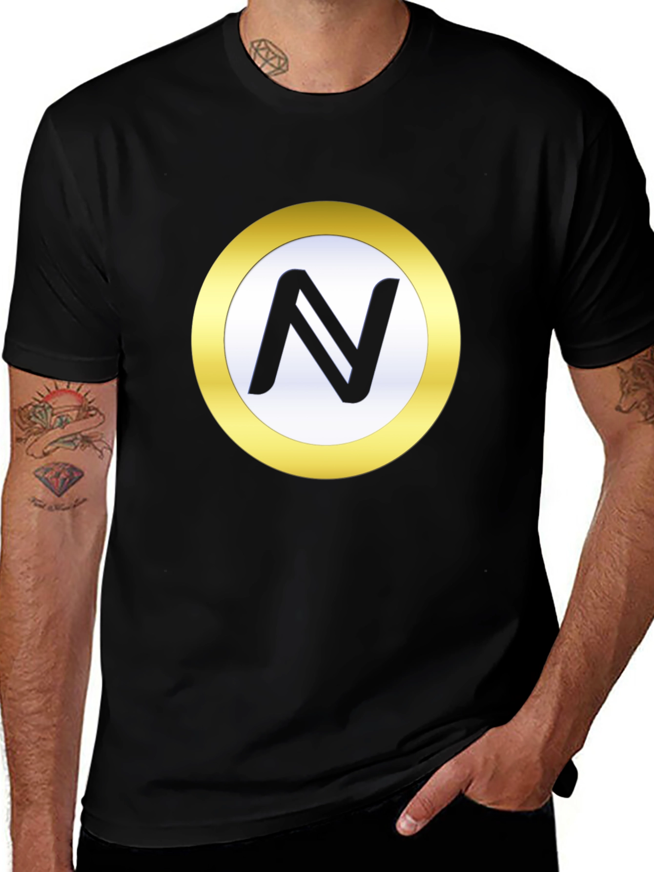 Variant 7 of Black T-Shirt with N Logo