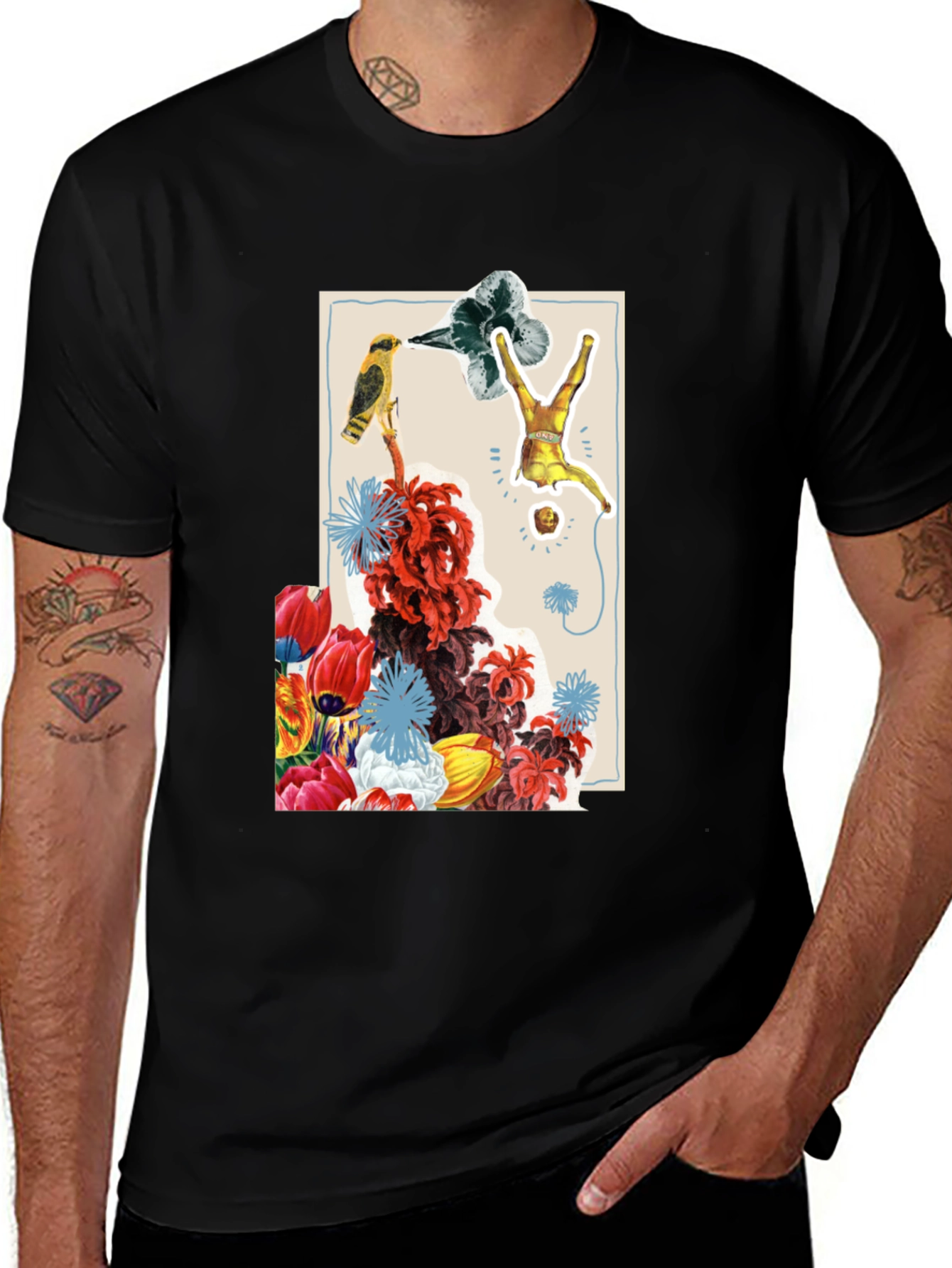 Variant 9 of Floral Art Print T-Shirt - Unique Design