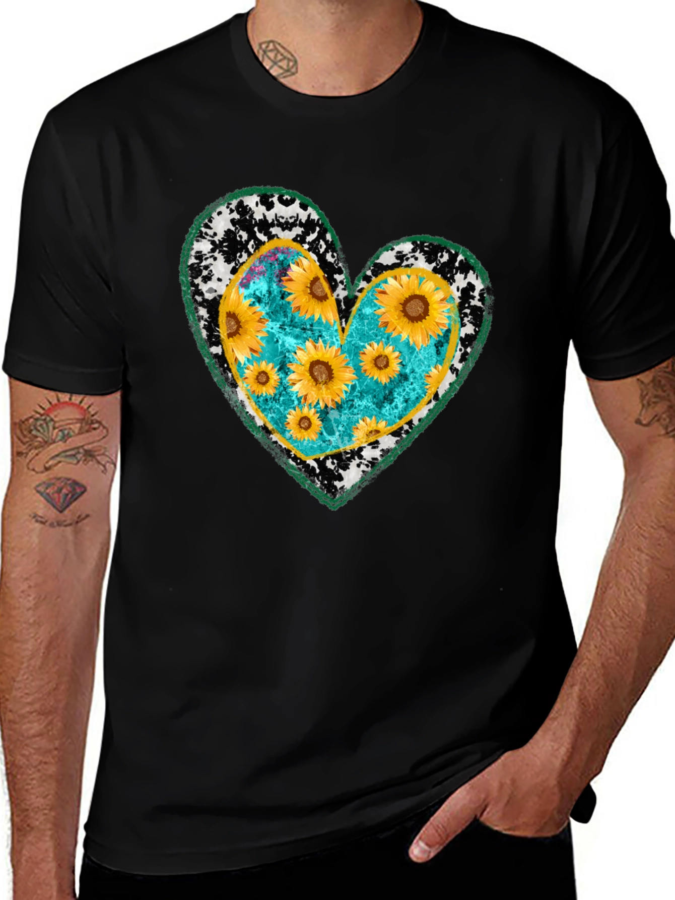 Variant 23 of Sunflower Heart Graphic Tee - Stylish Casual Wear