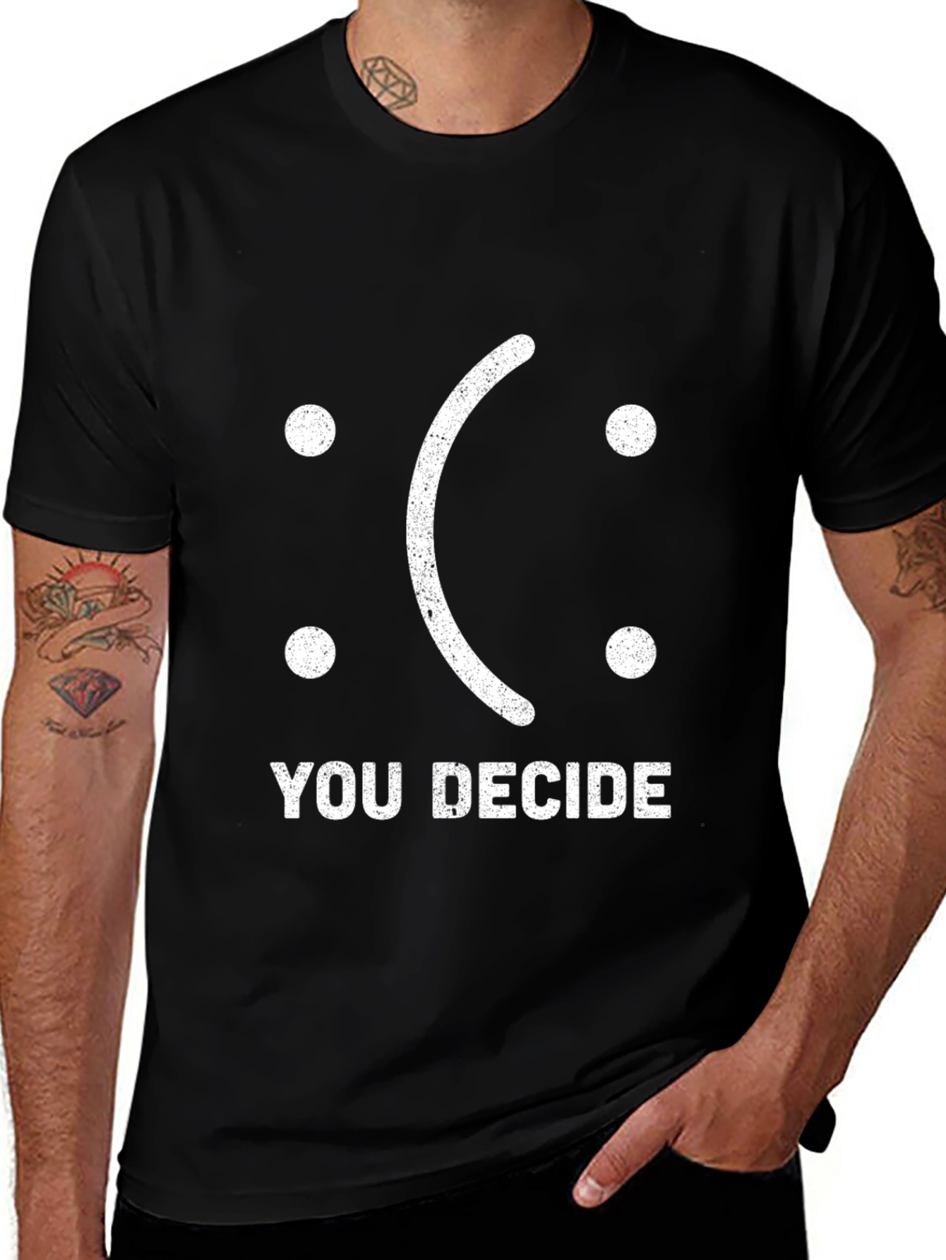 Variant 6 of You Decide Face Graphic Tee - Unisex Black T-Shirt