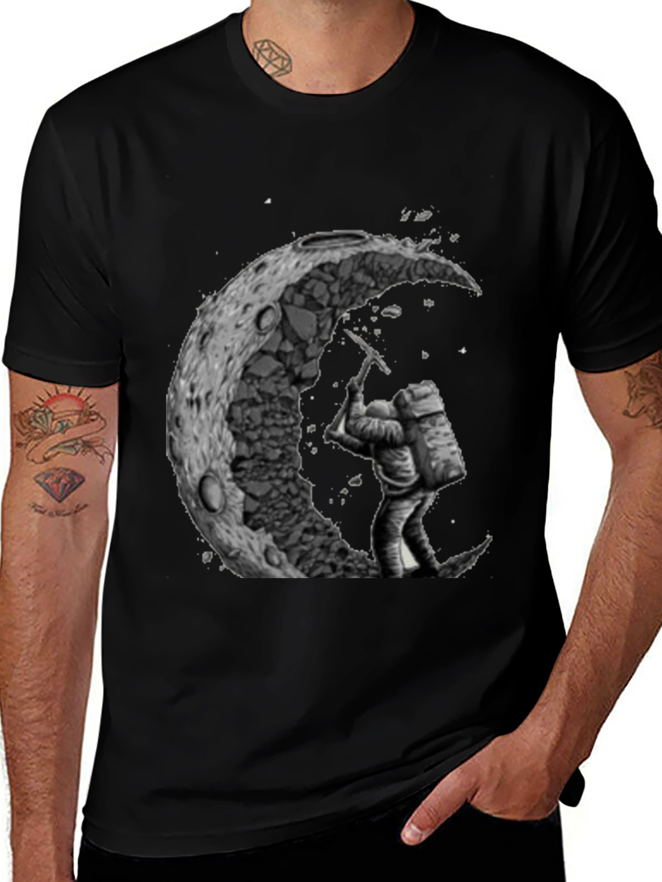 Variant 9 of Moon Miner Graphic Tee - Black
