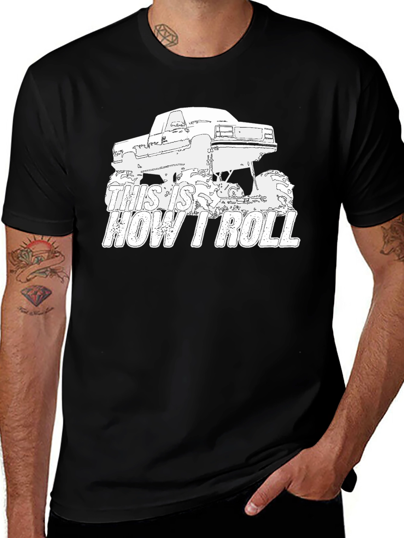 Black This Is How I Roll Monster Truck Graphic Tee main image