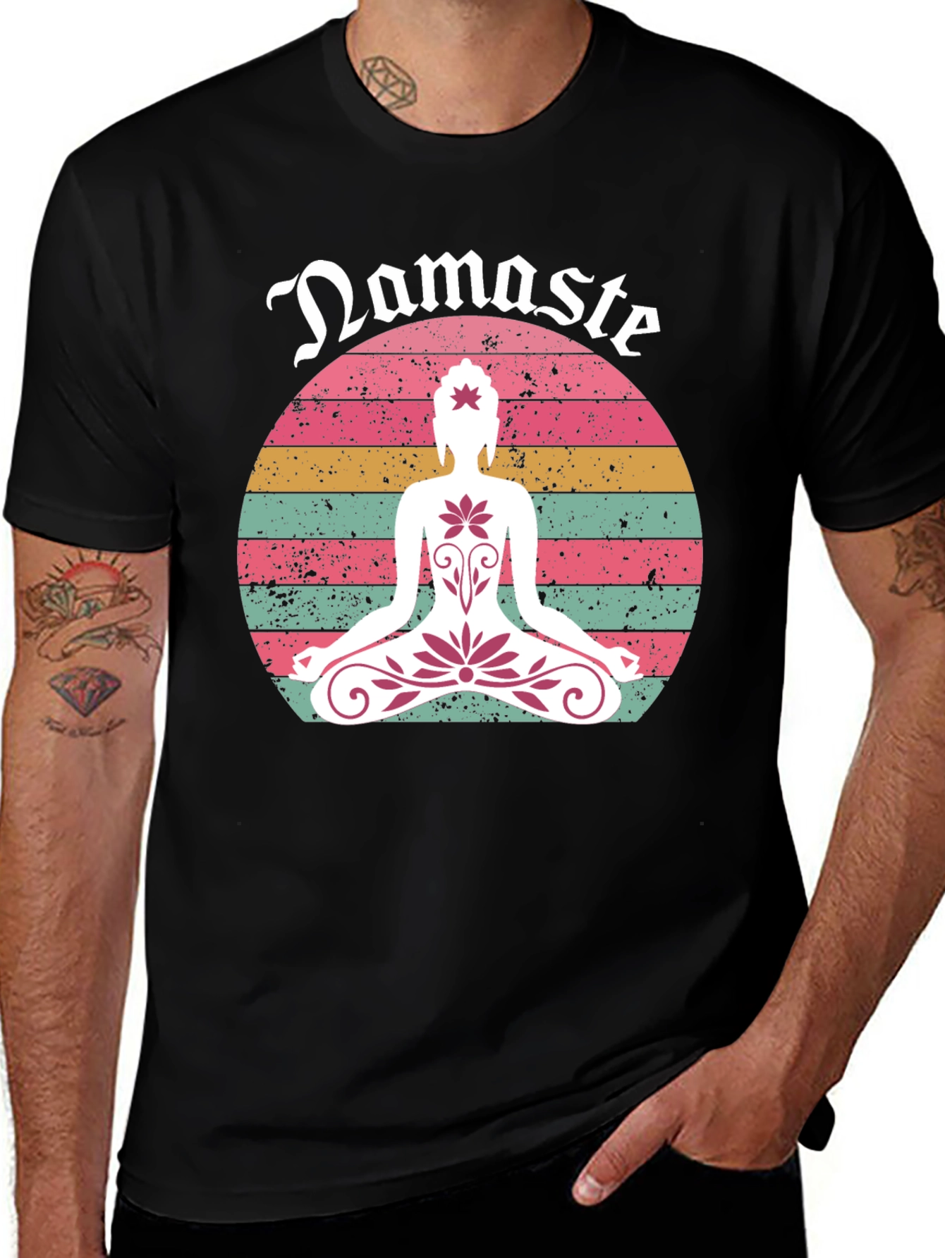 Variant 5 of Namaste Lotus Graphic Tee - Relaxed Fit