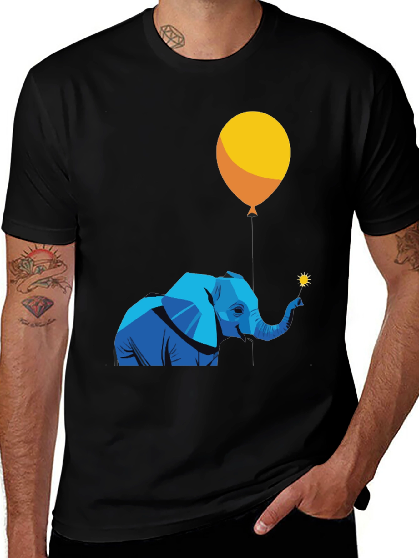 Elephant and Balloon Graphic T-Shirt