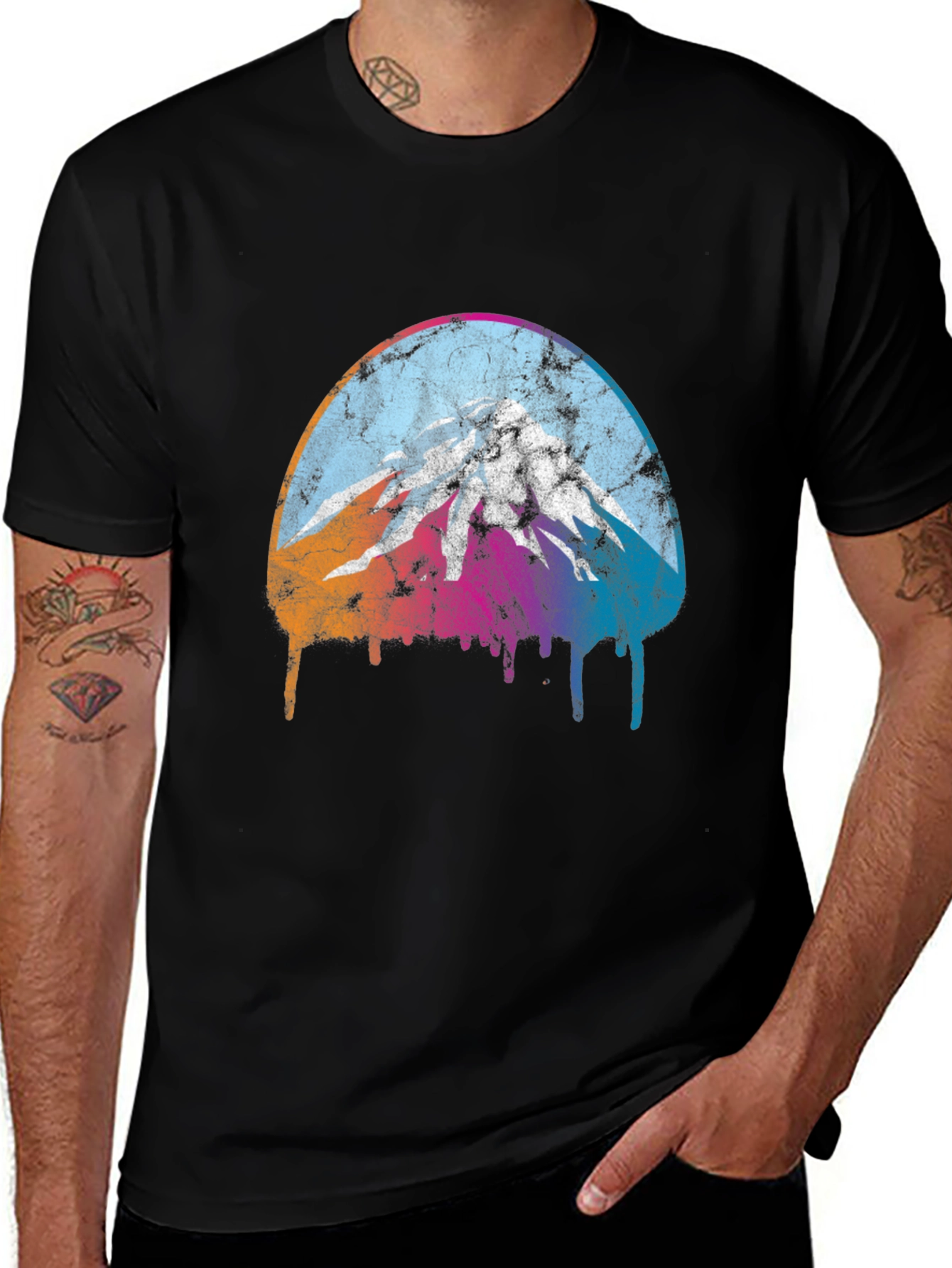 Variant 5 of Abstract Mountain Graphic Tee - Stylish Unisex T-Shirt