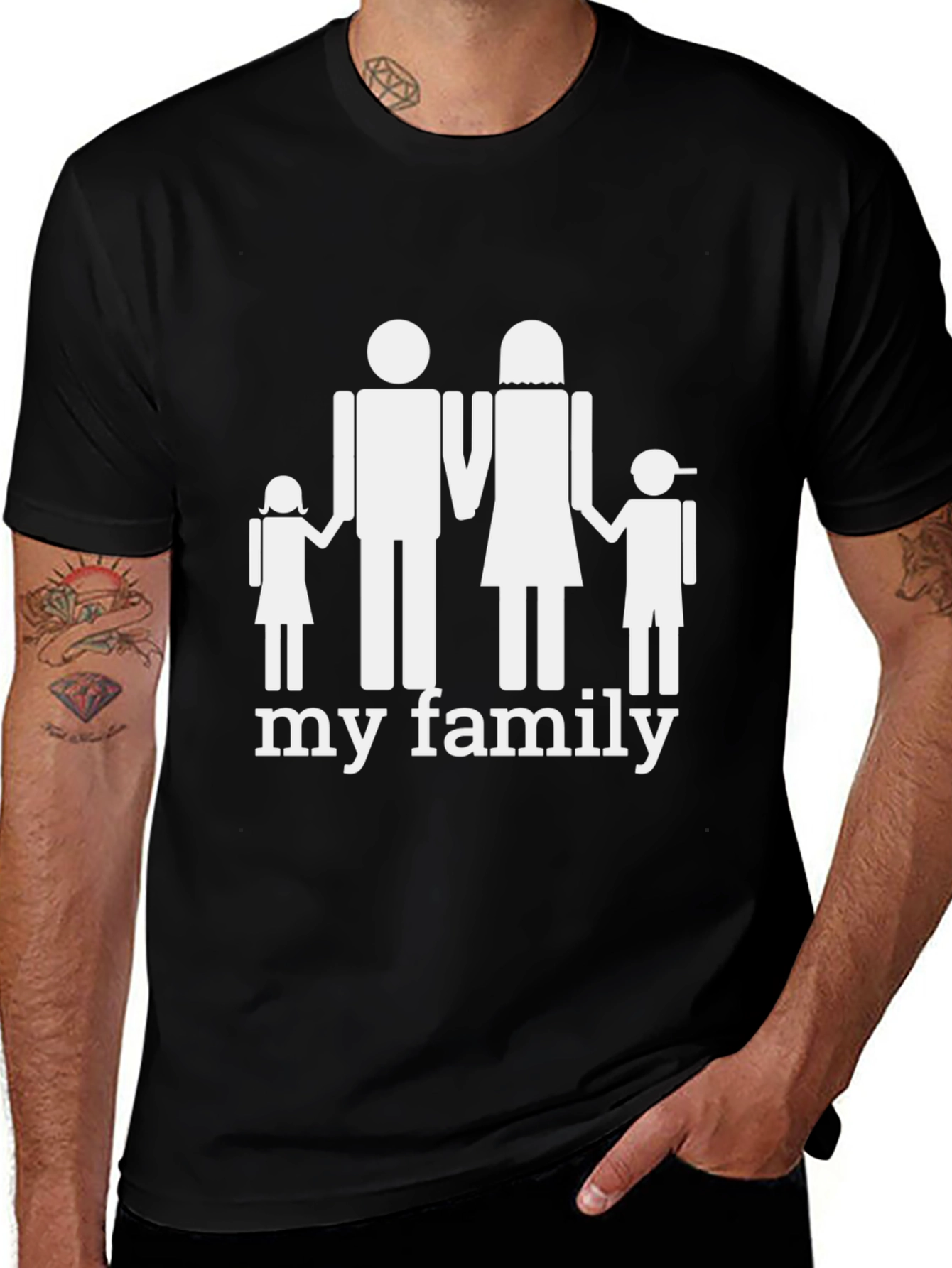 Variant 16 of My Family Graphic T-Shirt - Unisex Black Tee