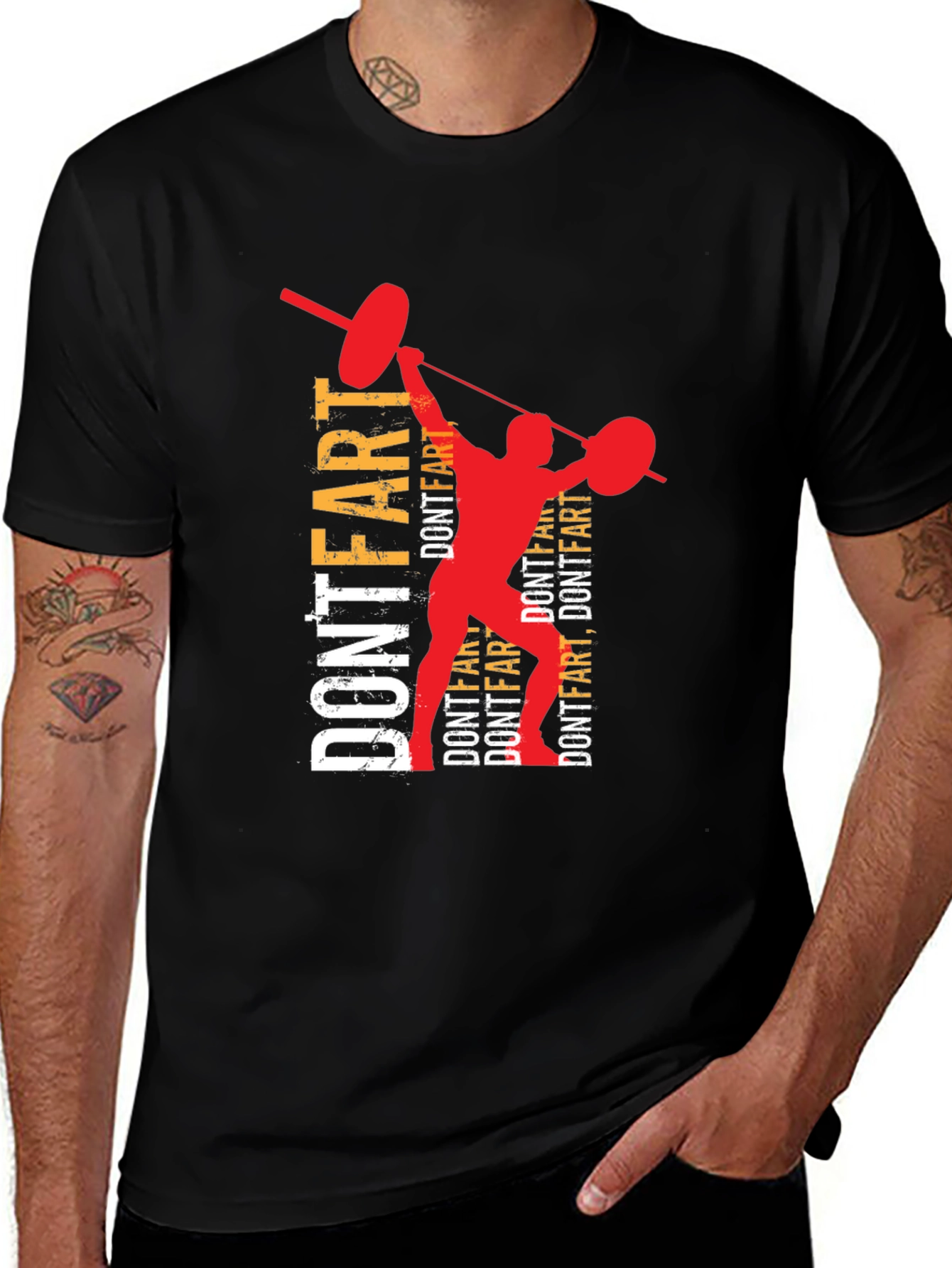 Variant 4 of Don't Fart Weightlifting Graphic T-Shirt
