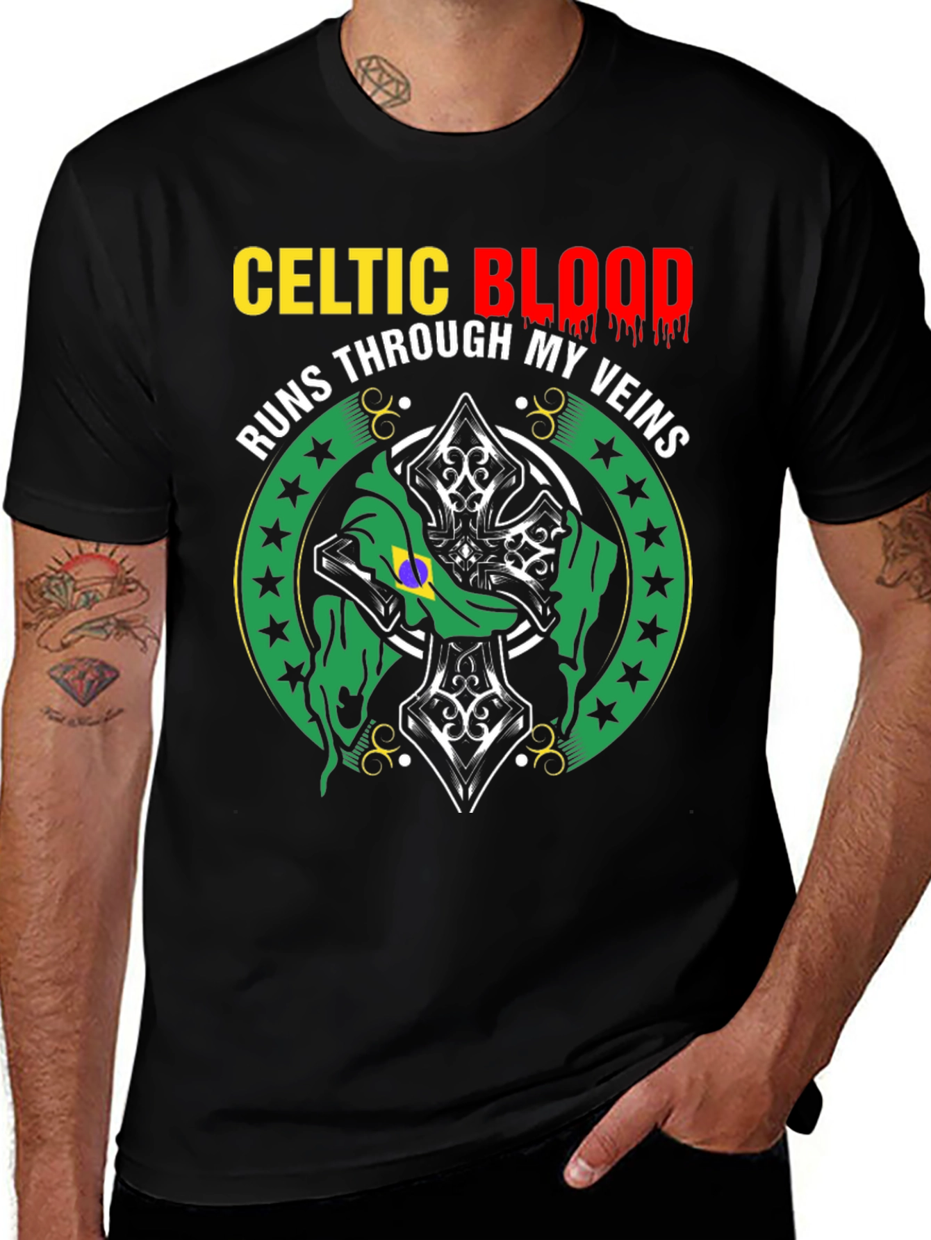 Celtic Blood T-Shirt - Runs Through My Veins Design