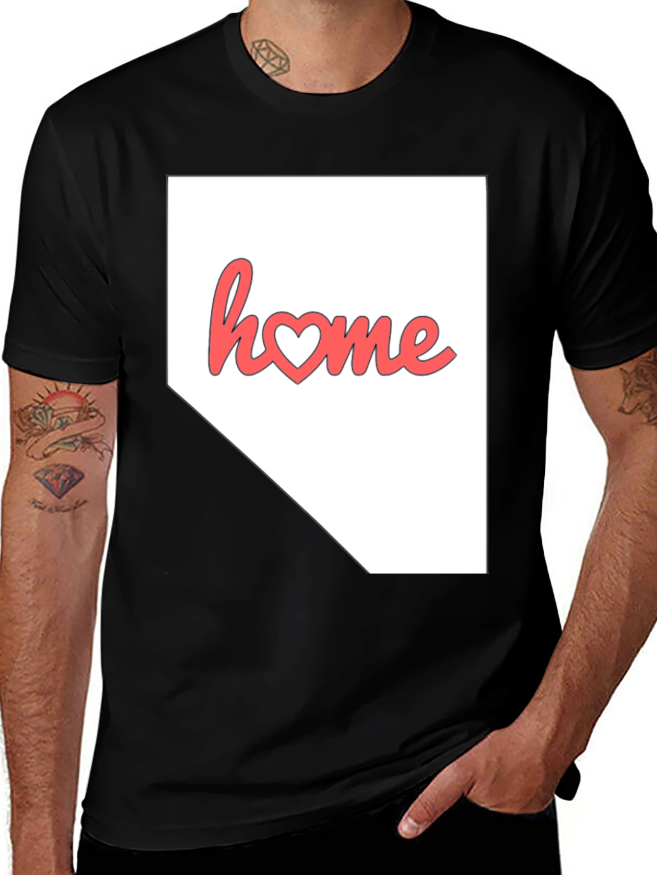 Nevada Home State Heart Graphic T-Shirt