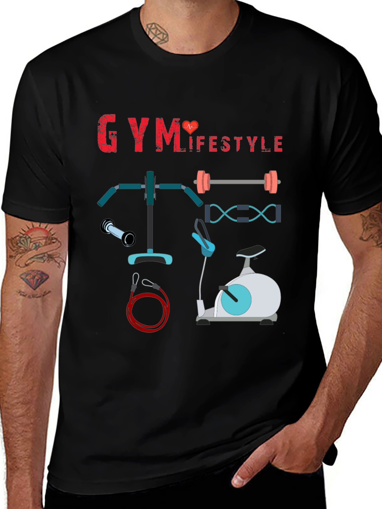 Variant 29 of Gym Lifestyle Graphic Tee - Fitness Apparel