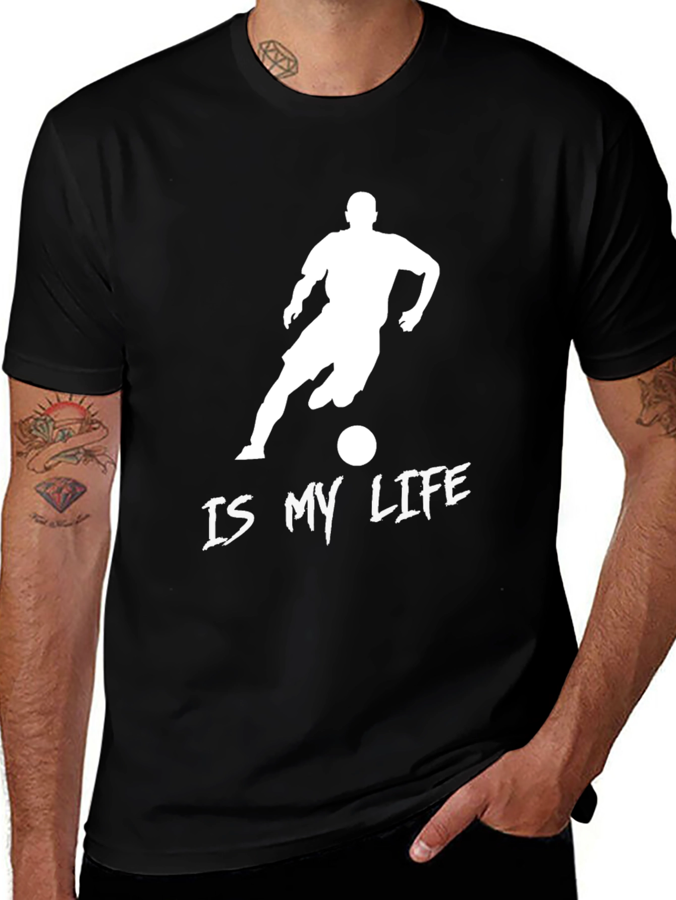 Variant 16 of Soccer Is My Life Black Graphic Tee