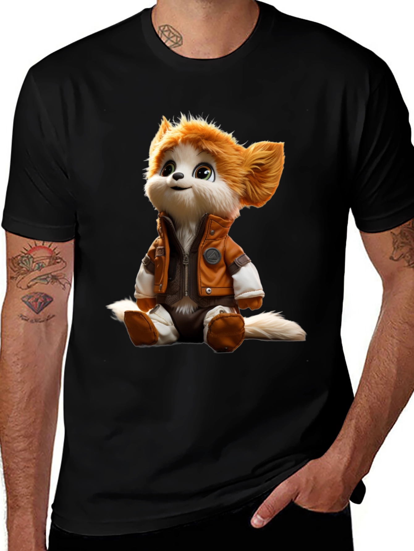 Variant 4 of Cute Cartoon Fox Graphic Tee
