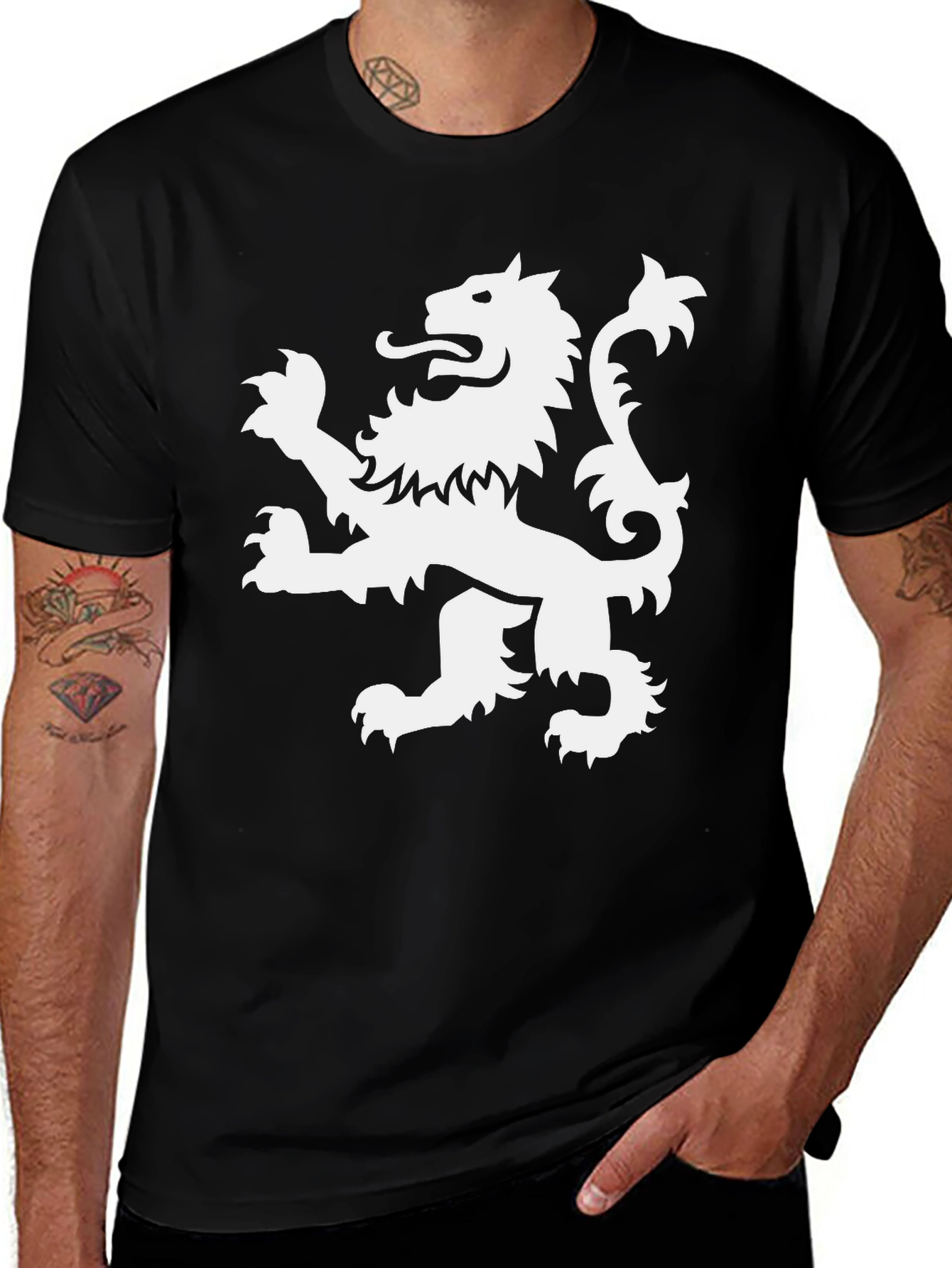Variant 21 of Lion Rampant Graphic Tee - Black
