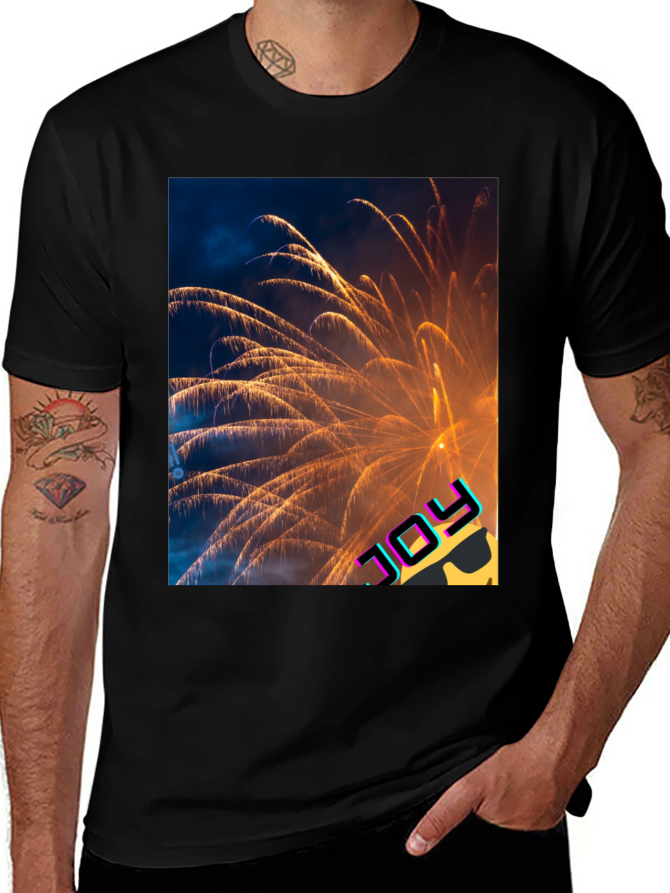 Variant 13 of Joyful Fireworks Graphic Tee - Celebrate in Style!