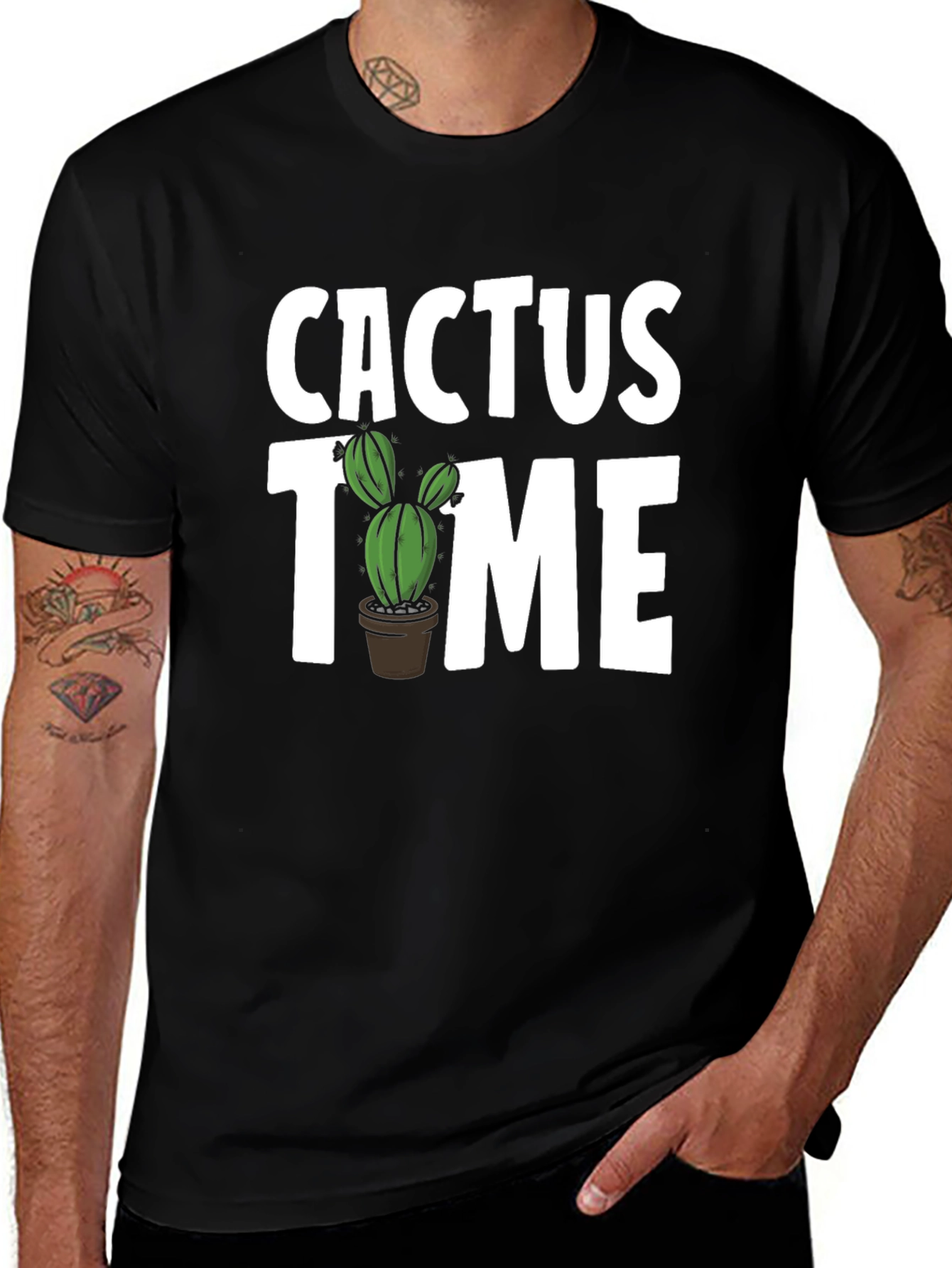 Variant 27 of Cactus Time Black Graphic T-Shirt