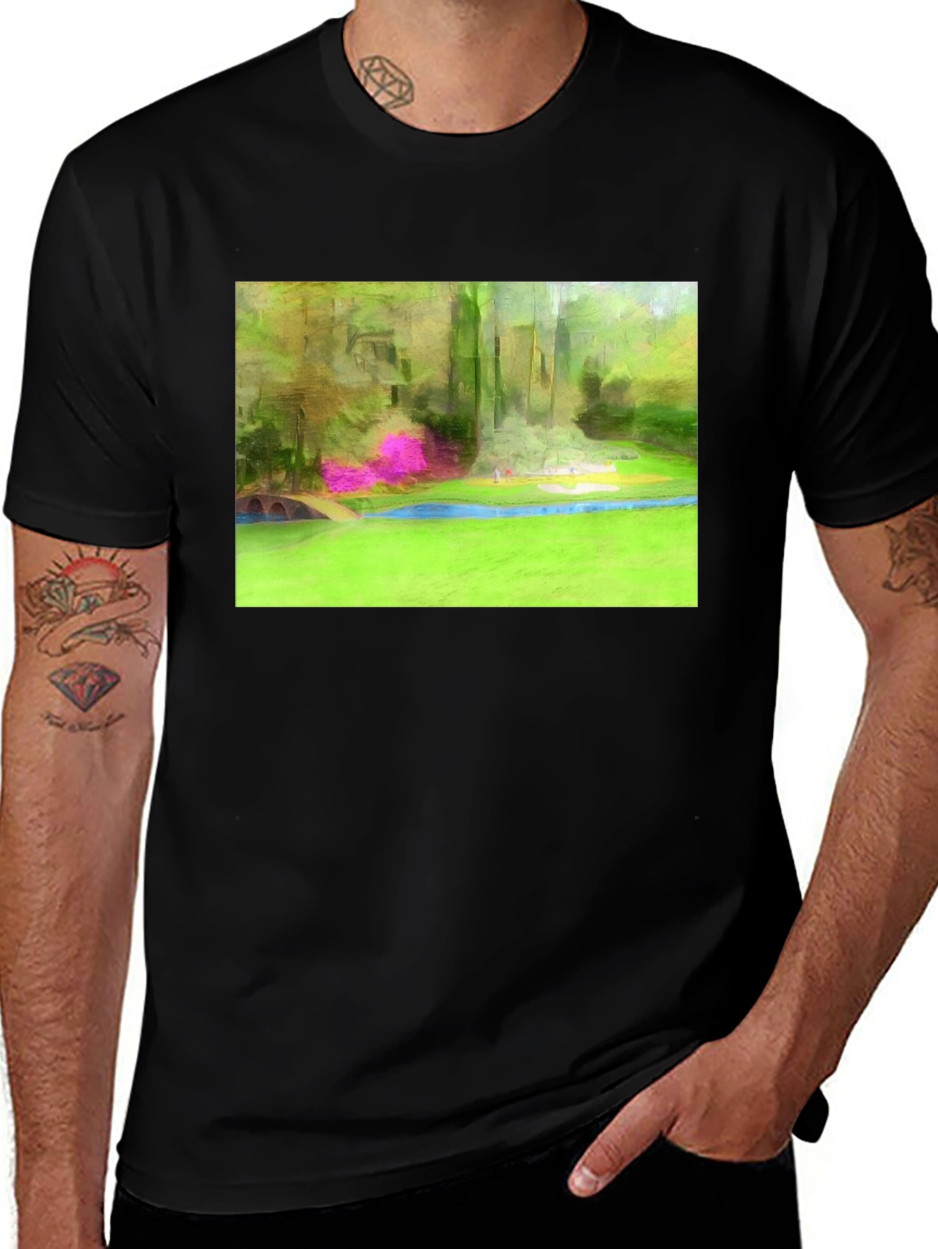 Variant 25 of Artistic Golf Course T-Shirt
