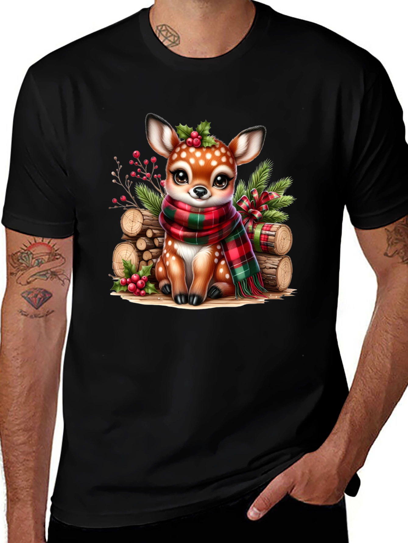 Variant 28 of Festive Fawn Graphic Tee