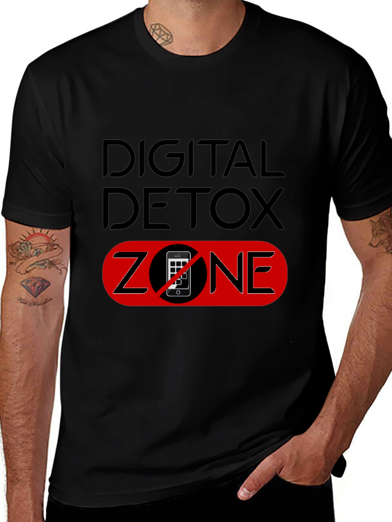Variant 19 of Digital Detox Zone Black T-Shirt