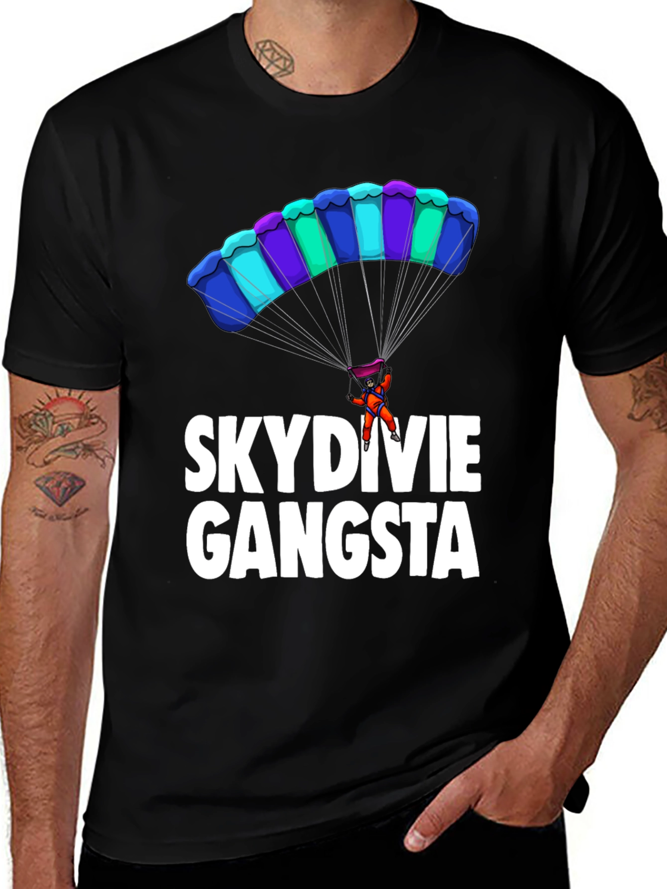Variant 25 of Skydiving Gangsta Graphic T-Shirt