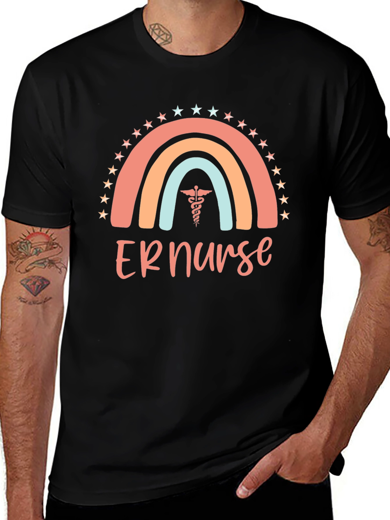 Variant 6 of ER Nurse Rainbow Graphic T-Shirt