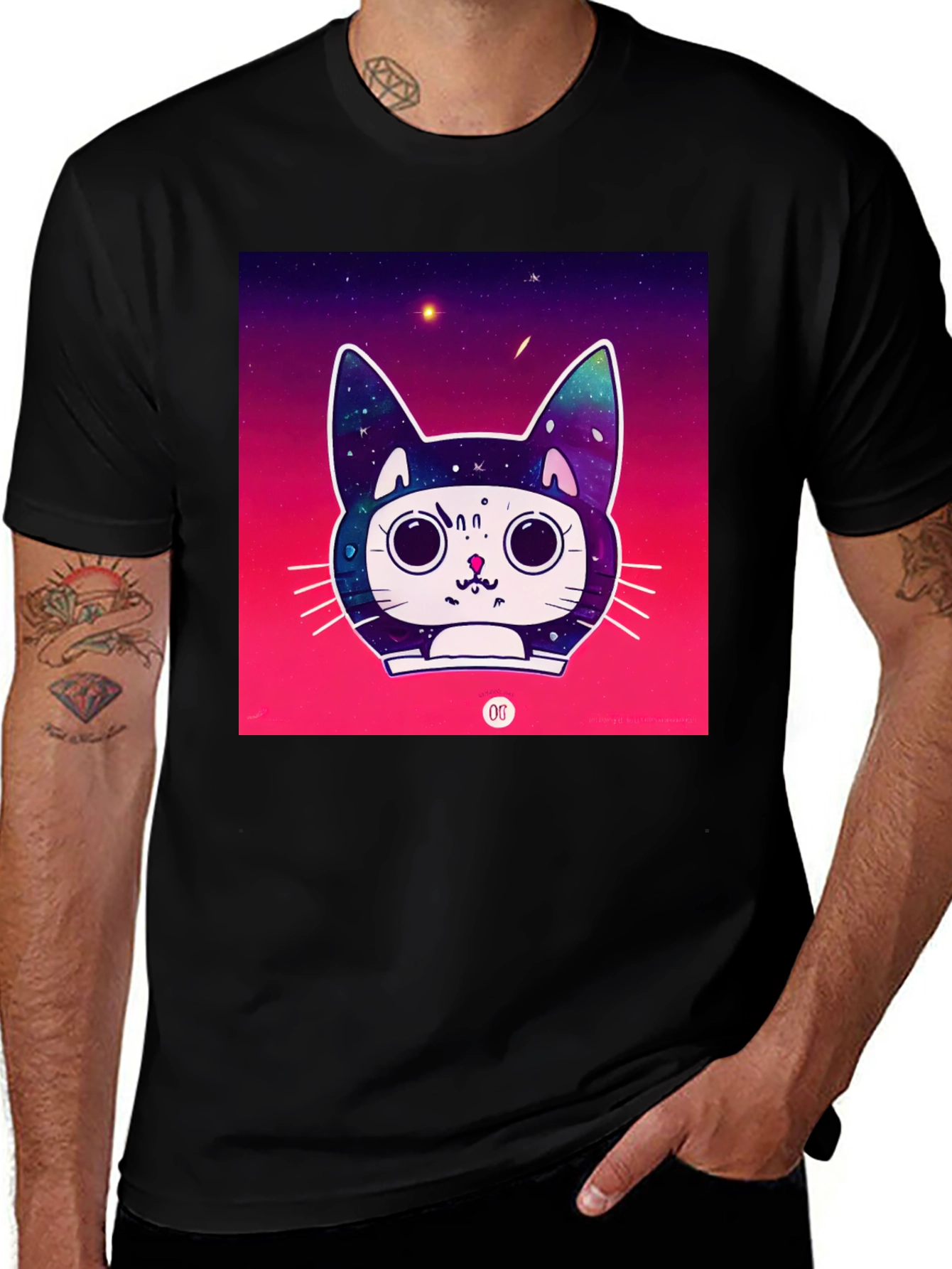Black Space Cat Tee main image
