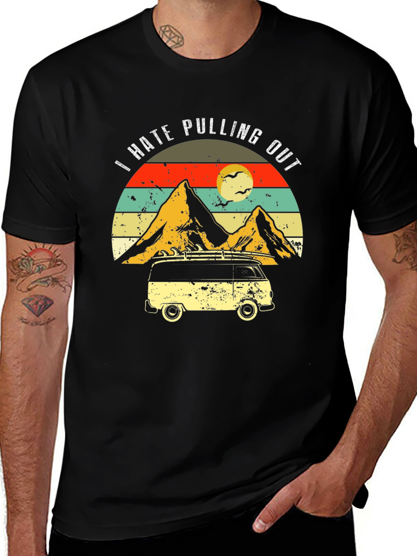 Variant 18 of Retro Camper Van Graphic Tee - I Hate Pulling Out