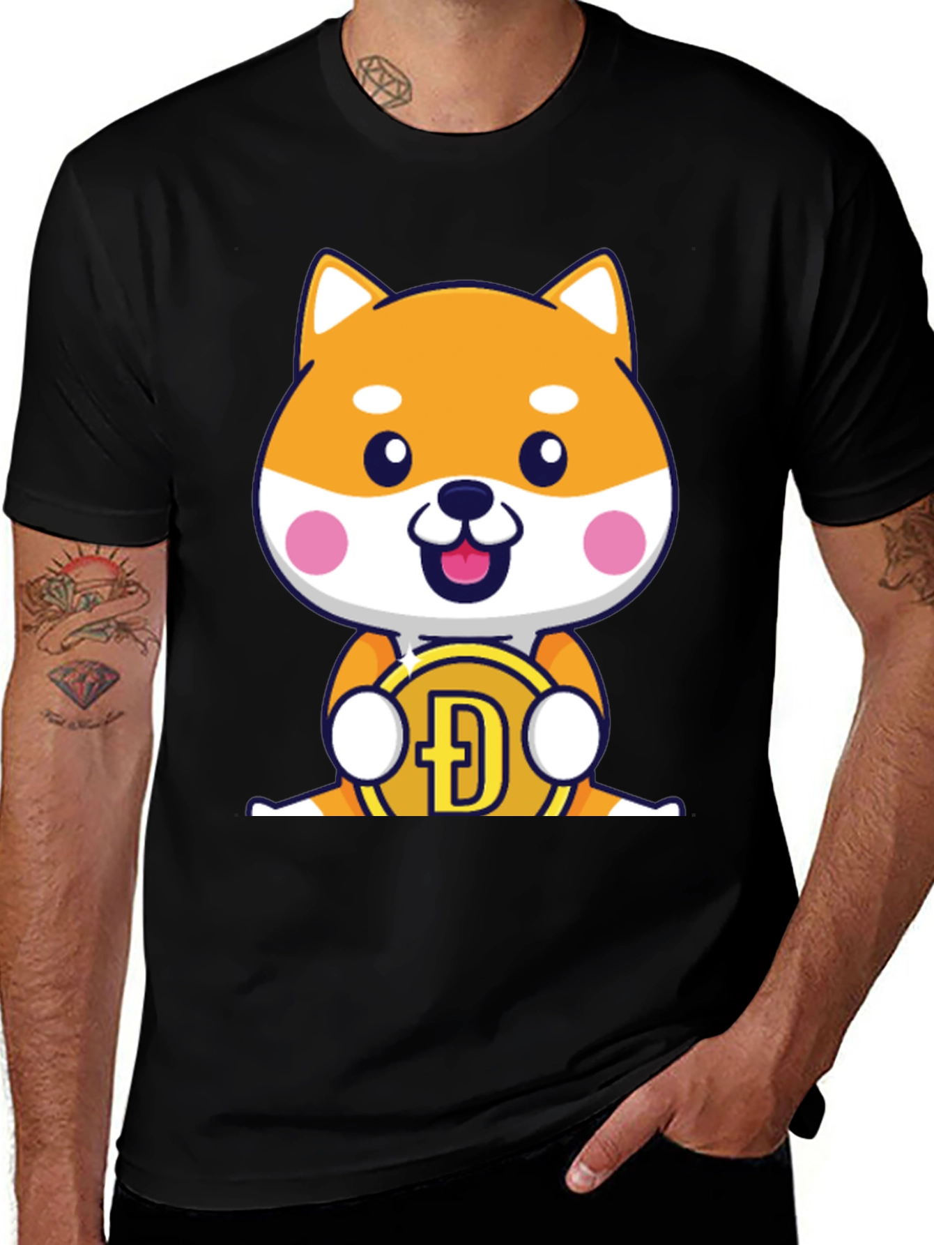 Dogecoin Shiba Inu Black T-Shirt