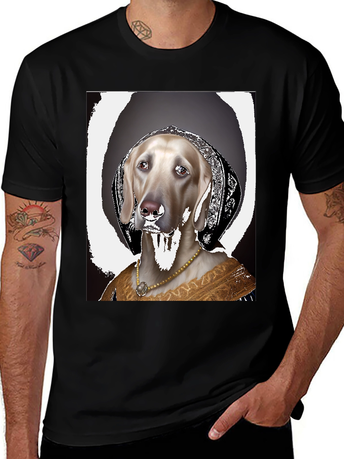 Variant 25 of Dog Portrait T-Shirt: Renaissance Style