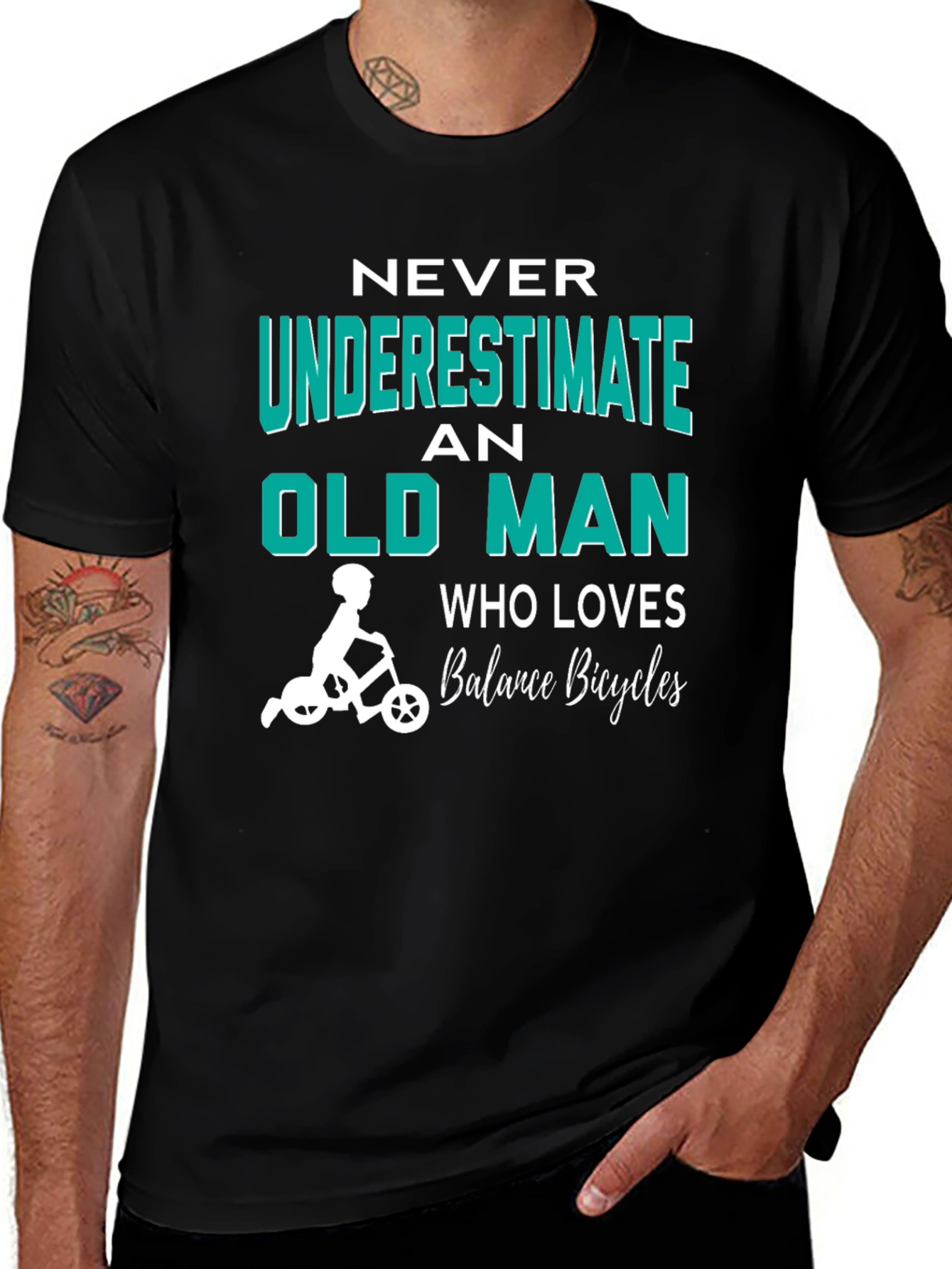 Variant 8 of Never Underestimate Old Man Balance Bicycles T-Shirt