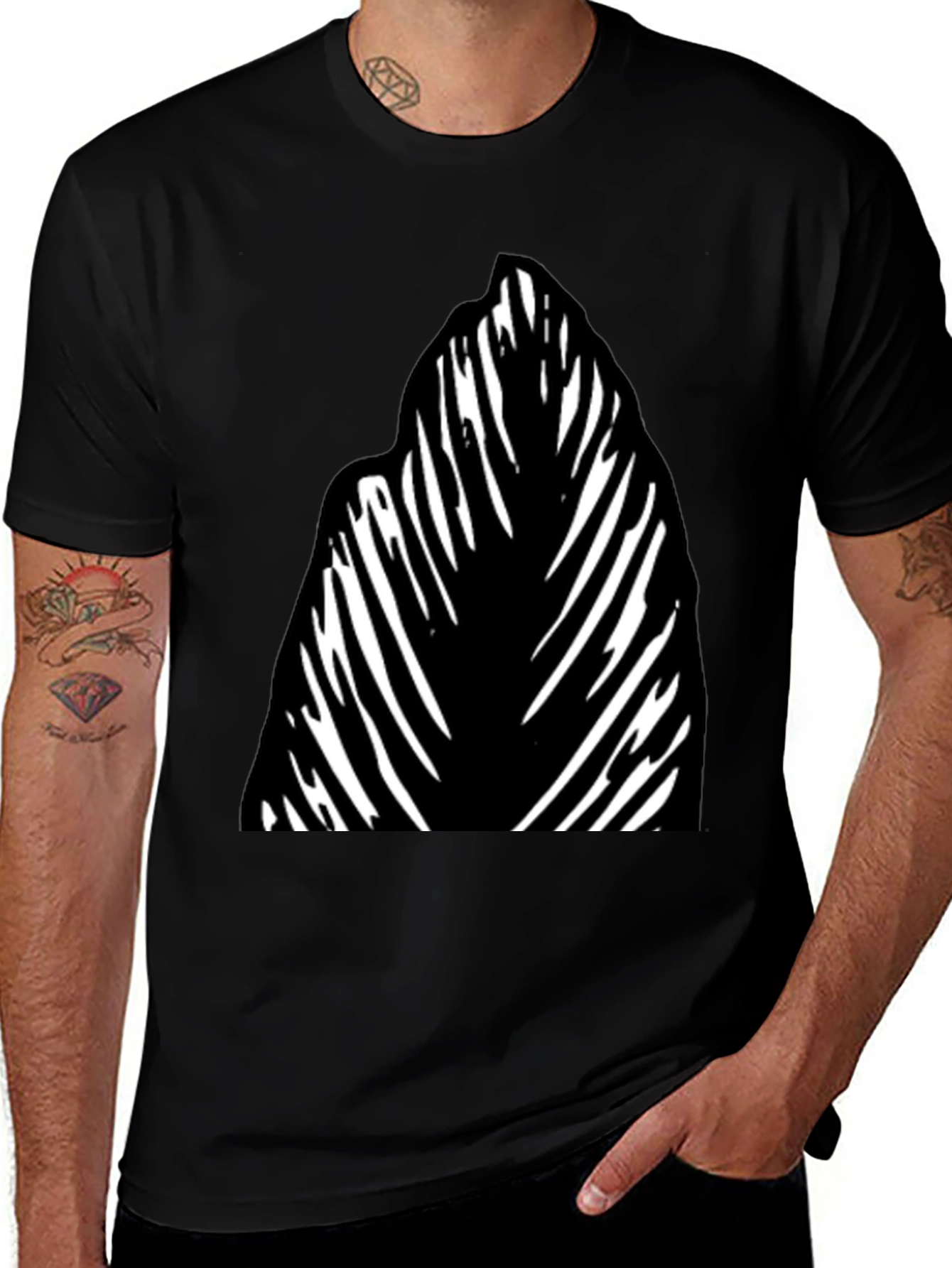 Variant 25 of Abstract Graphic Tee - Black Cotton Blend