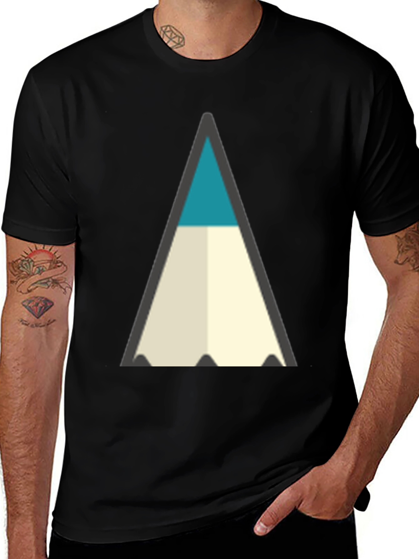 Variant 22 of Geometric Pencil T-Shirt - Modern Art Tee