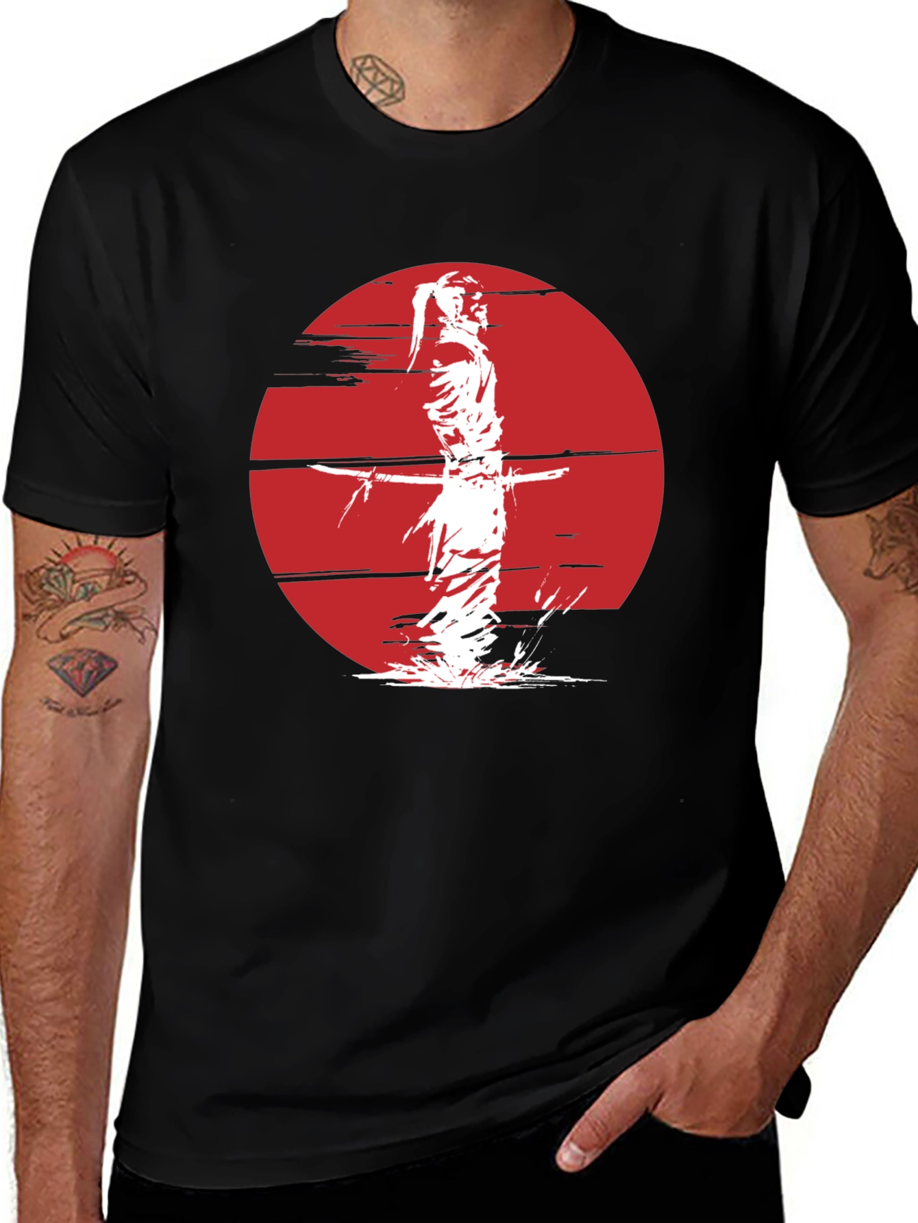 Samurai Warrior T-Shirt - Rising Sun Design