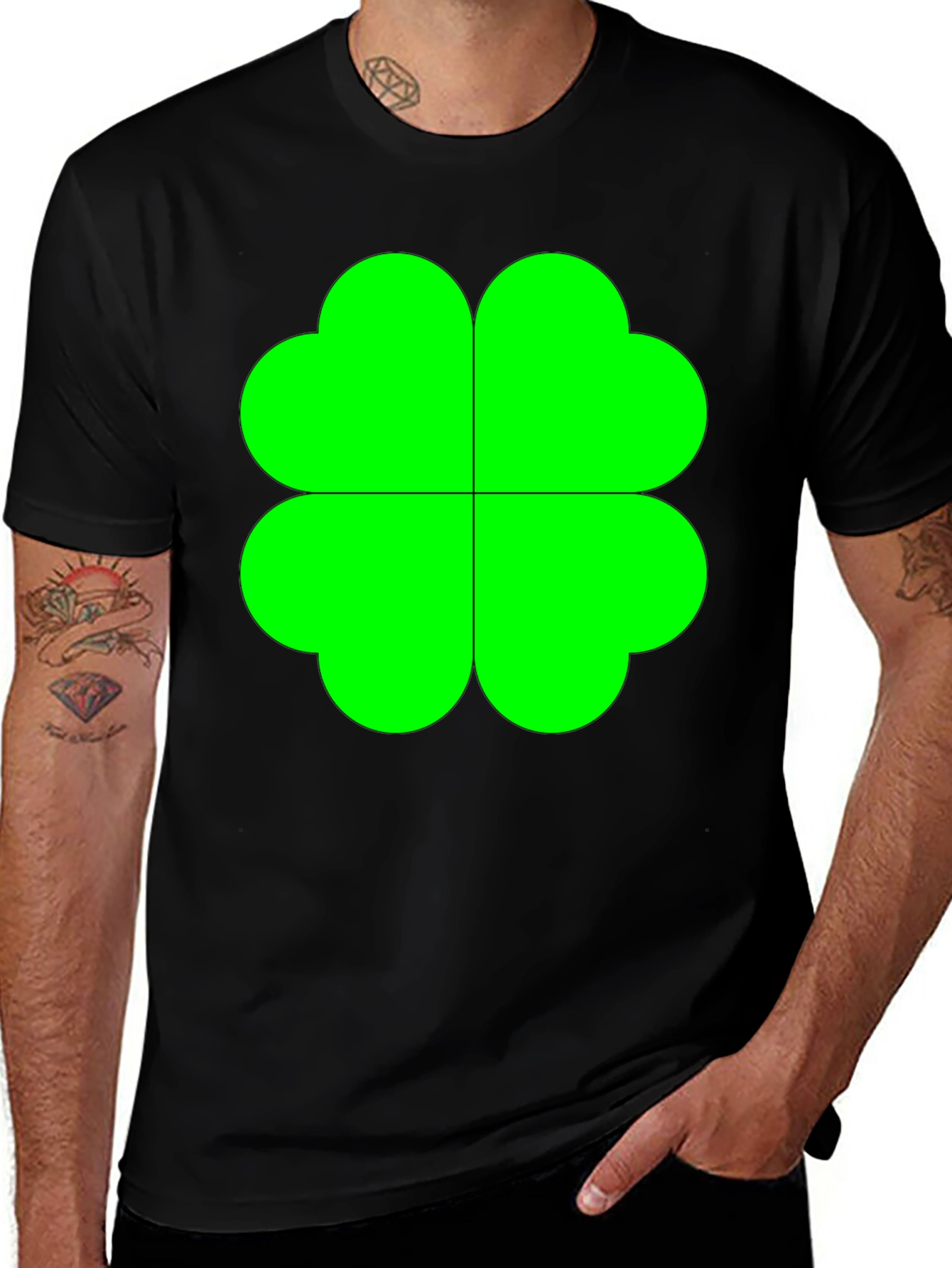 Variant 14 of Lucky Green Shamrock Graphic T-Shirt