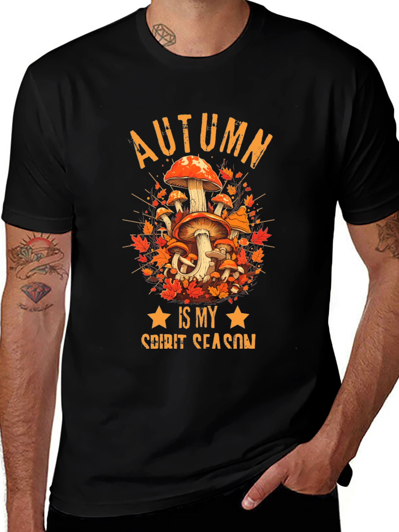Variant 4 of Autumn Spirit Season Mushroom Graphic Tee