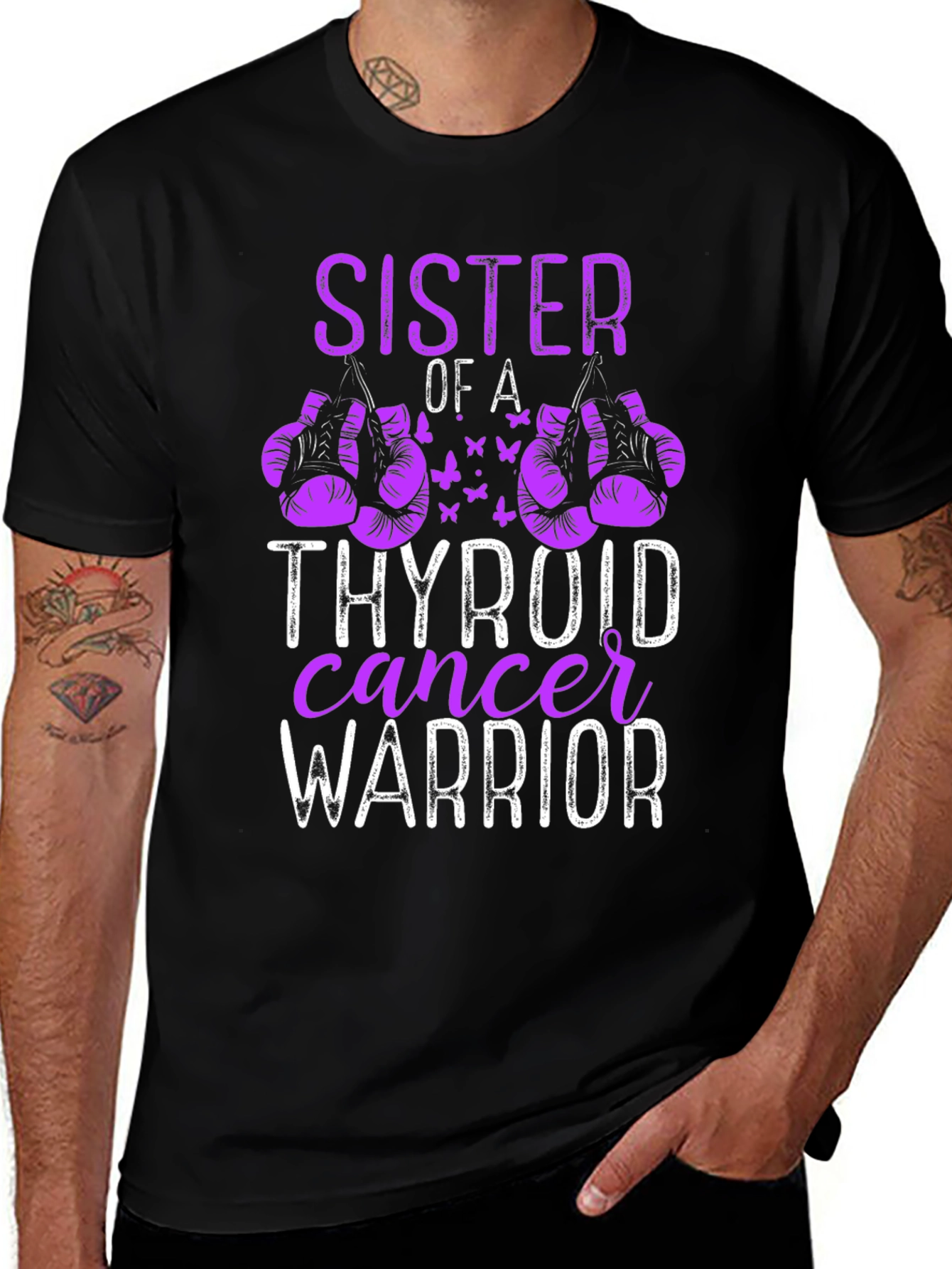Variant 11 of Sister of a Thyroid Cancer Warrior T-Shirt