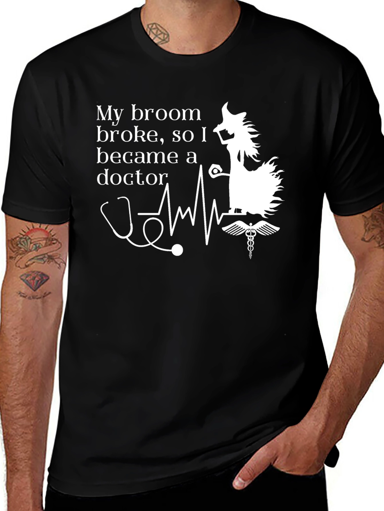 Variant 11 of Broom Broke Doctor T-Shirt - Funny Halloween Tee