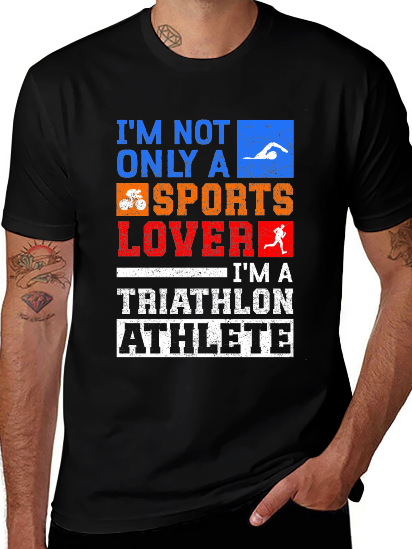 Variant 11 of Triathlon Athlete T-Shirt - Sports Lover Design
